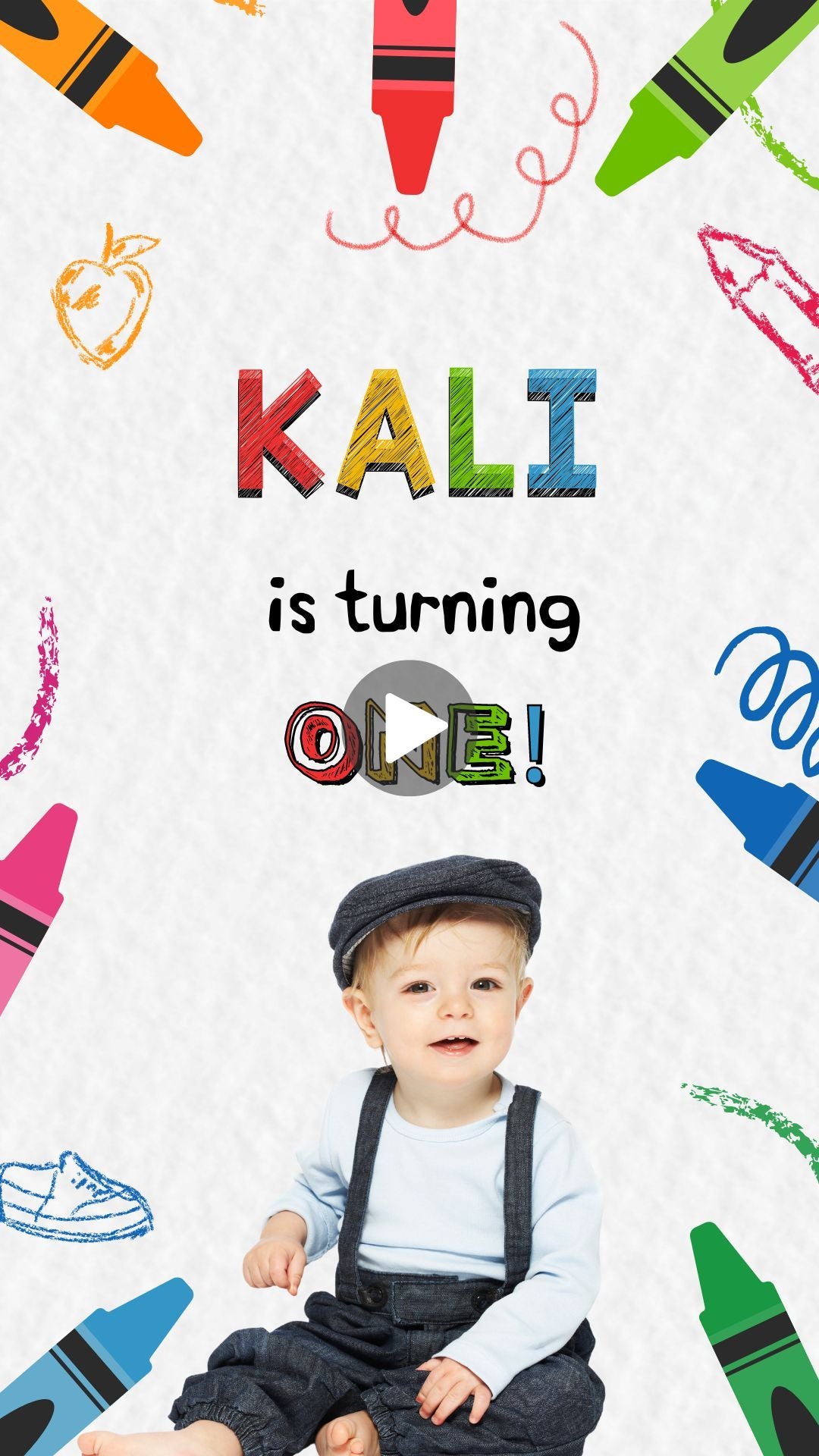 crayon themed birthday​ invitation