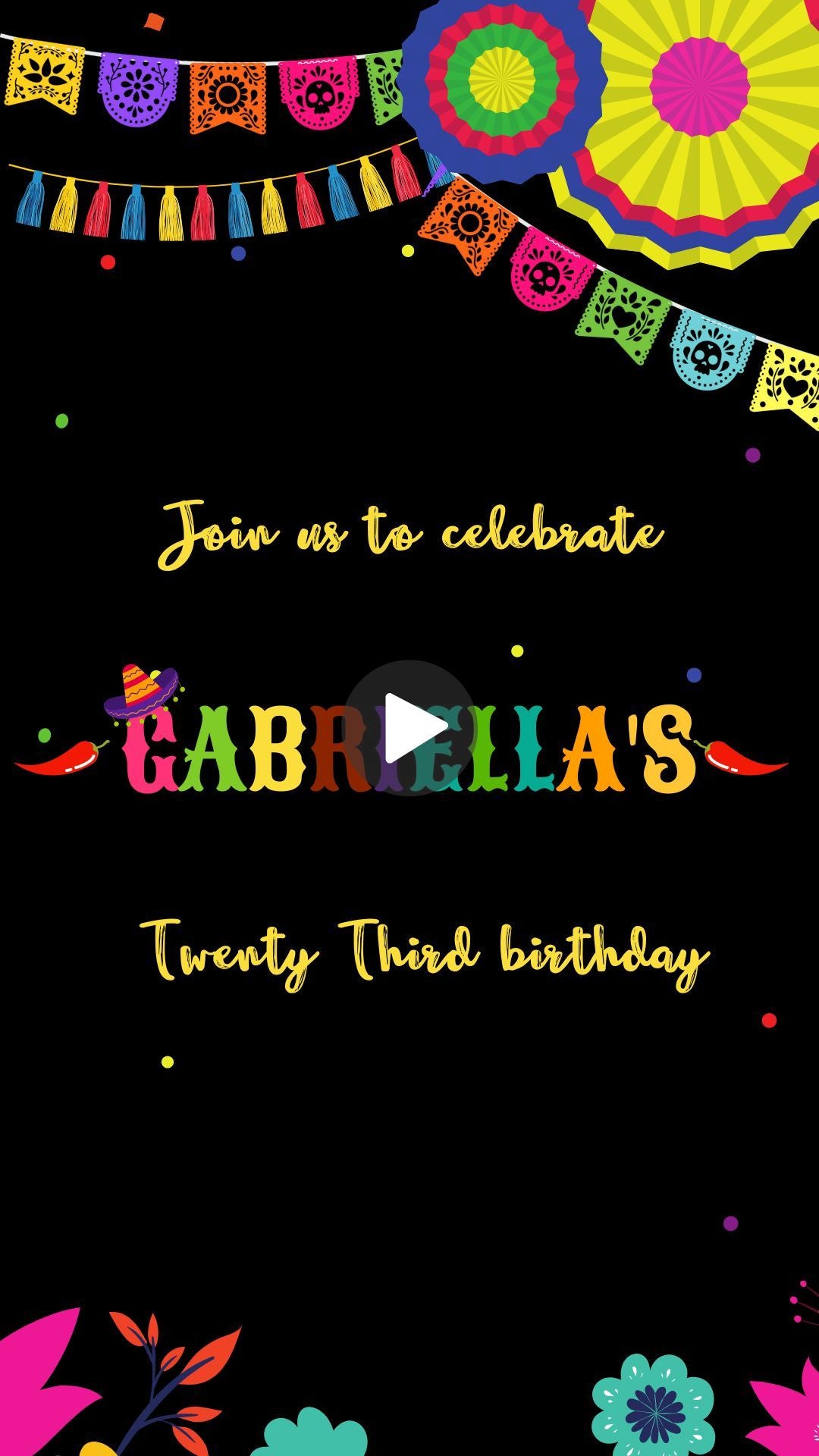 First Fiesta Adult Birthday Invitation - Mexican Party Cinco de Mayo Fiesta Digital Invite