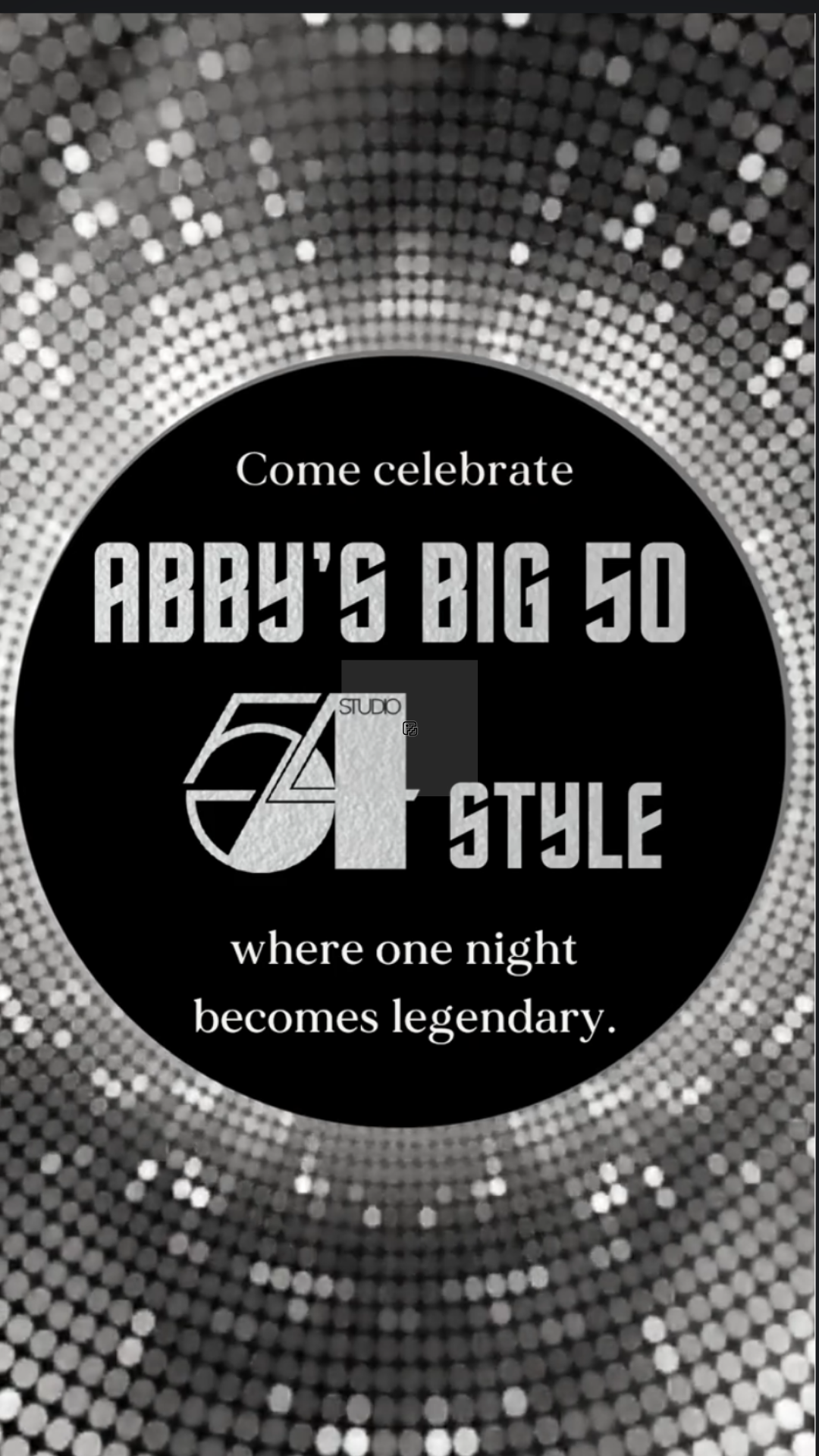 Silver Disco Party Digital Video Invitation - Studio 54 Inspired Birthday & Event Invite