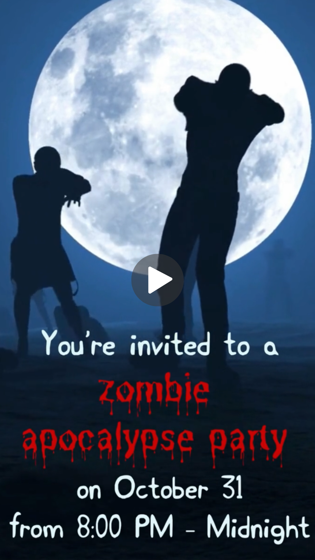 Zombie Apocalypse Party Invitations – Thrilling Party Invite for Halloween, Birthdays & Events