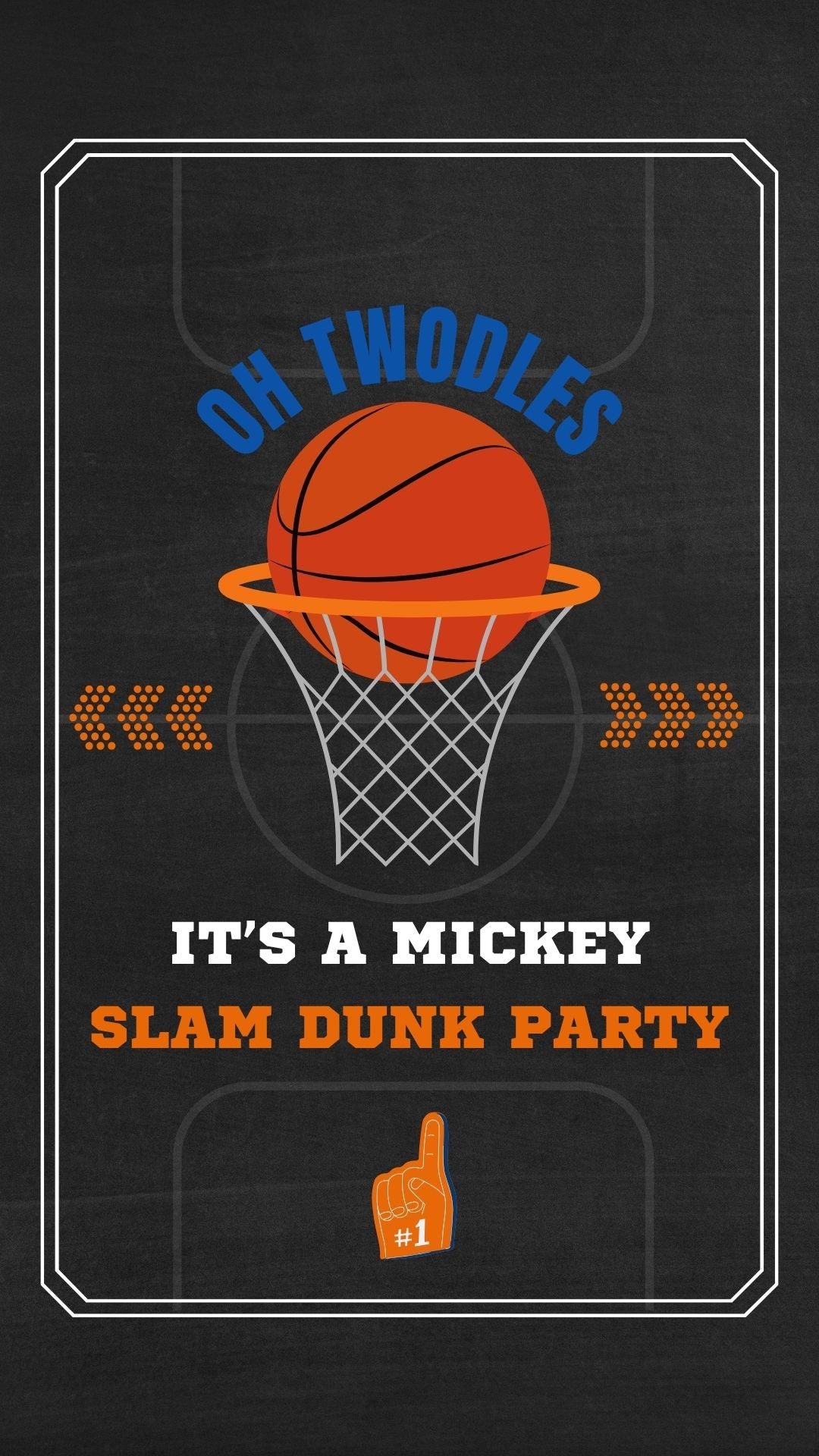 Mickey Mouse Basketball Birthday Invitation - Mickey Slam Dunk Party Invitation | Canva Template | Instant Download
