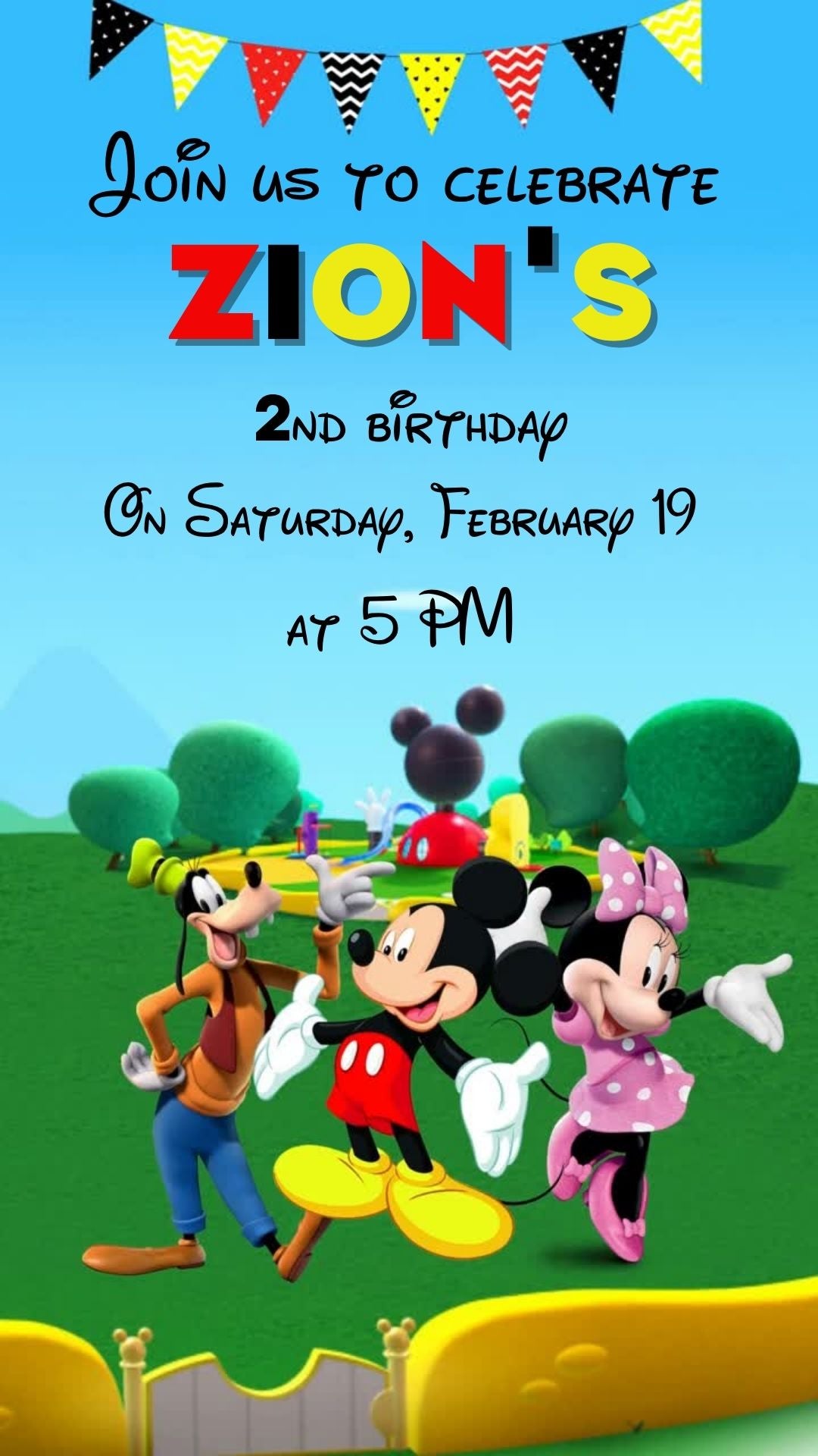Mickey Mouse Two-dles Birthday Video Invitation – 2nd Birthday Animated Digital Invite | Canva Template | Instant Download