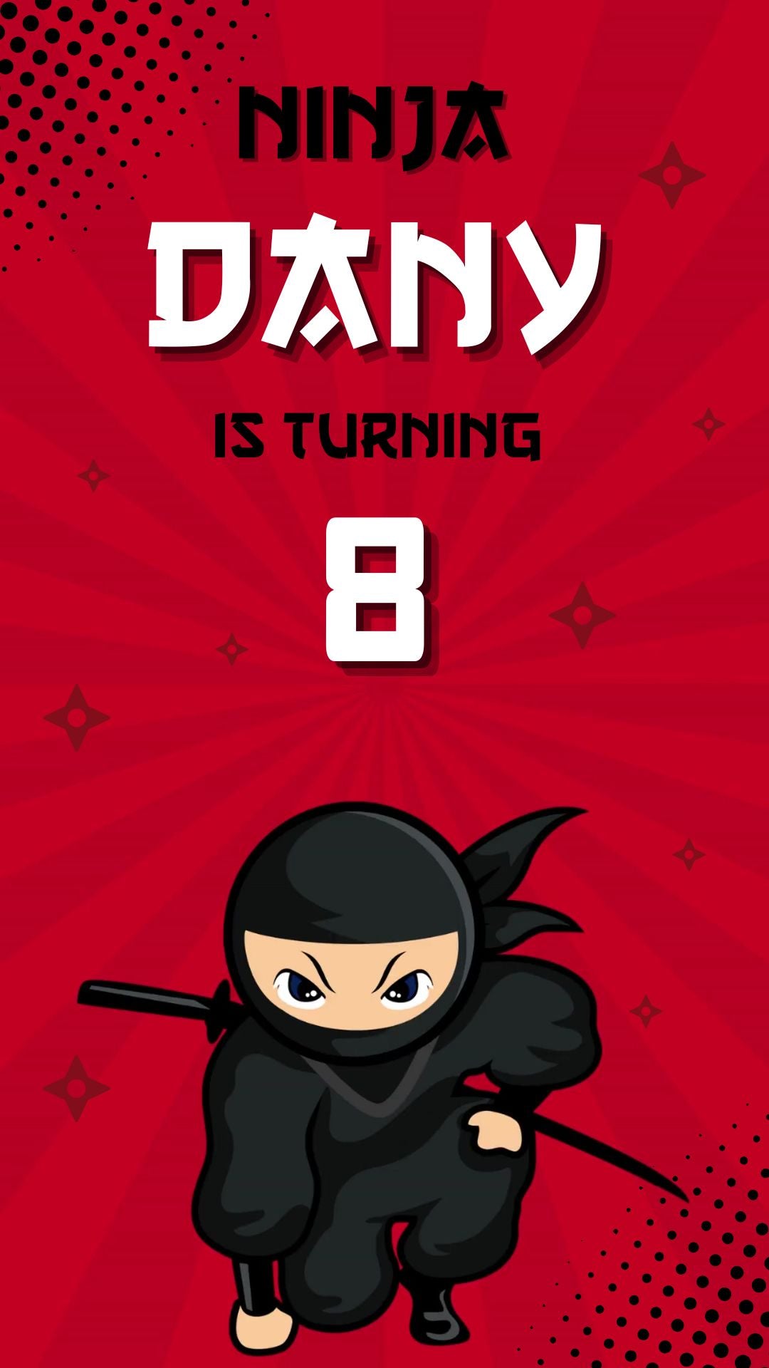 ninja birthday invitations​