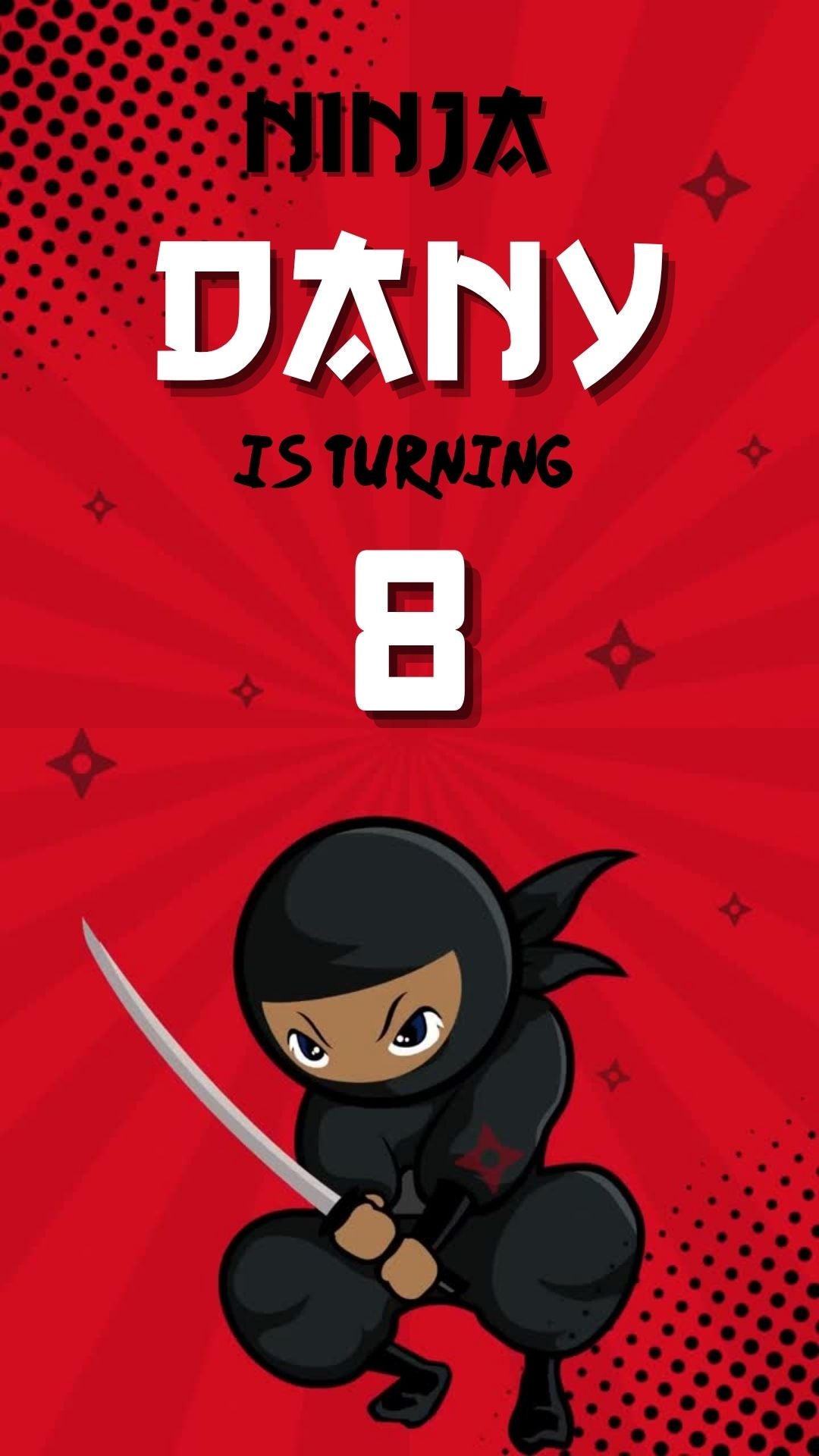 Invitación de cumpleaños de niño ninja afroamericano - Invitación de Karate