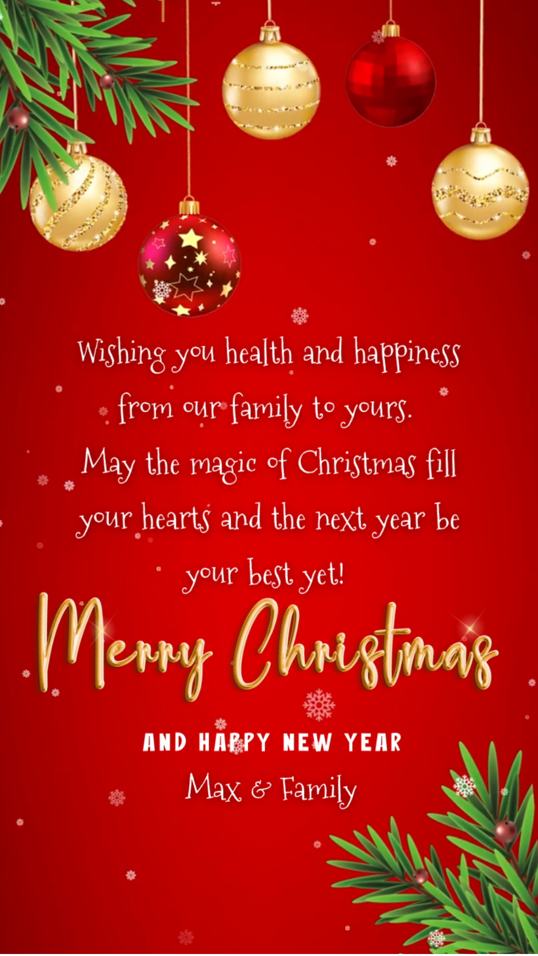 Christmas Greetings Video Invitation - Animated Red Christmas Greetings Card Theme Invite