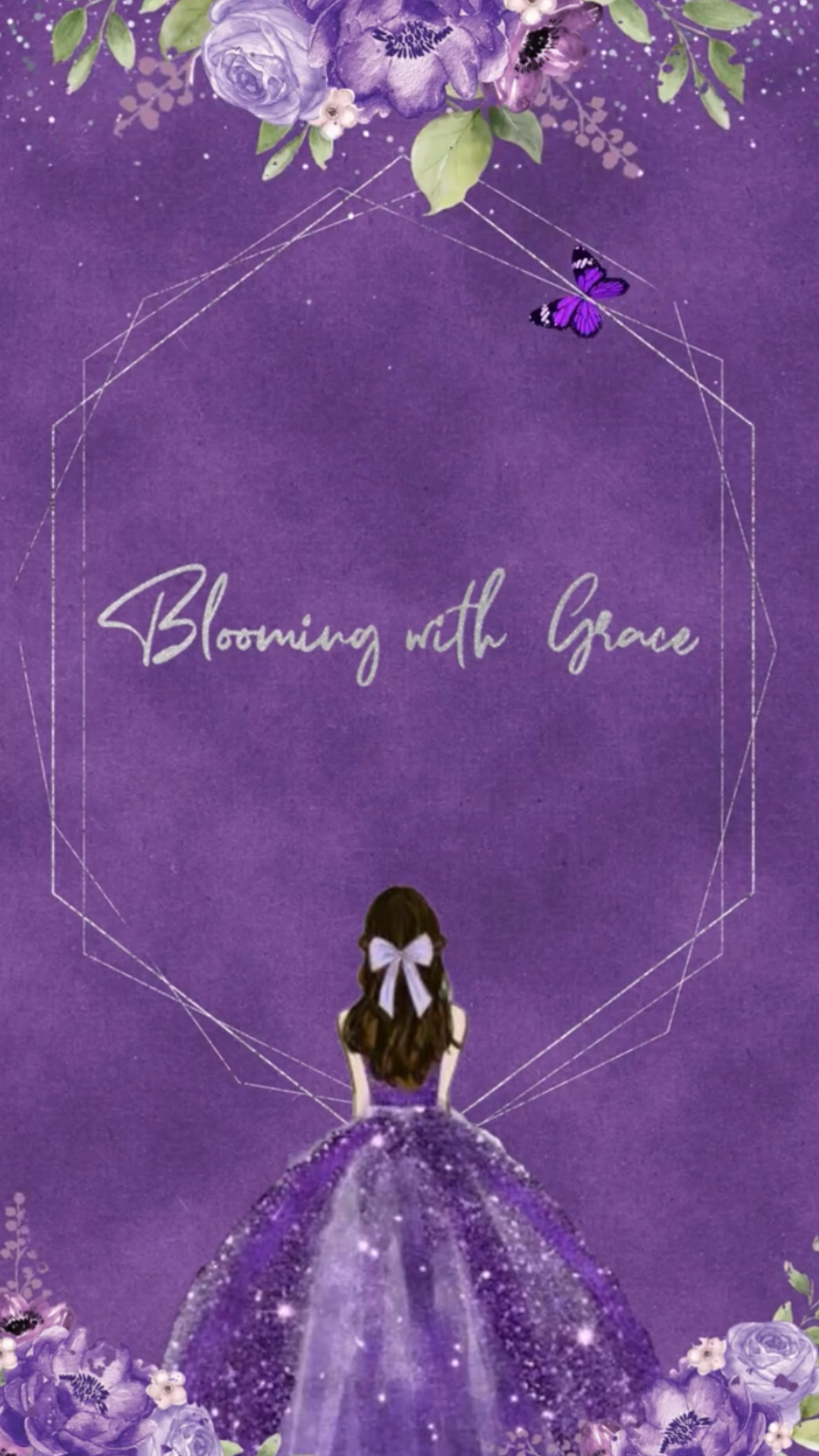 Purple Quinceañera Birthday Video Invitation  - Quinceanera Purple Theme Digital Birthday Invite