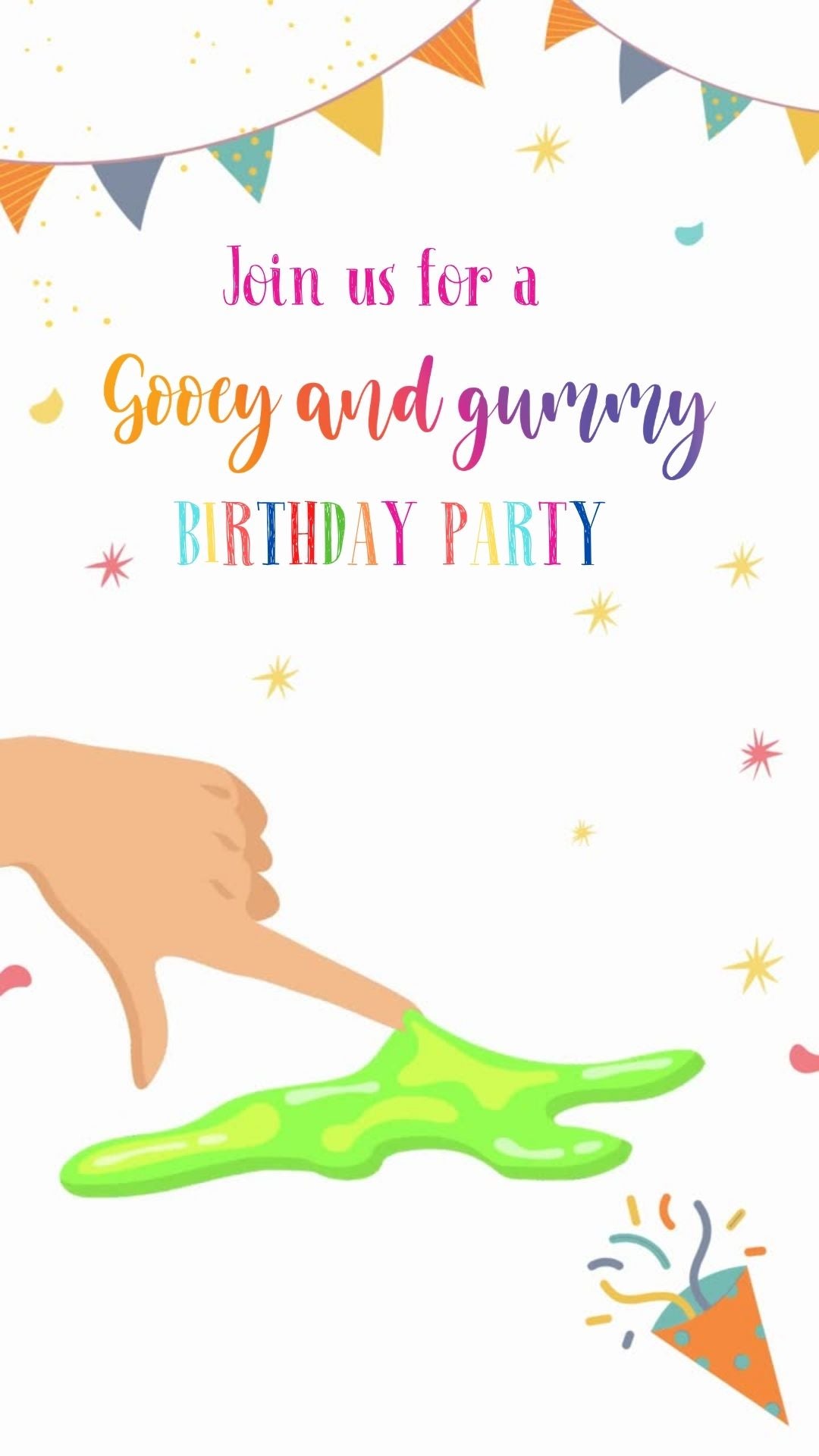 Slime Birthday Invitation - Slime Birthday Party Invite | Canva Template | Instant Download