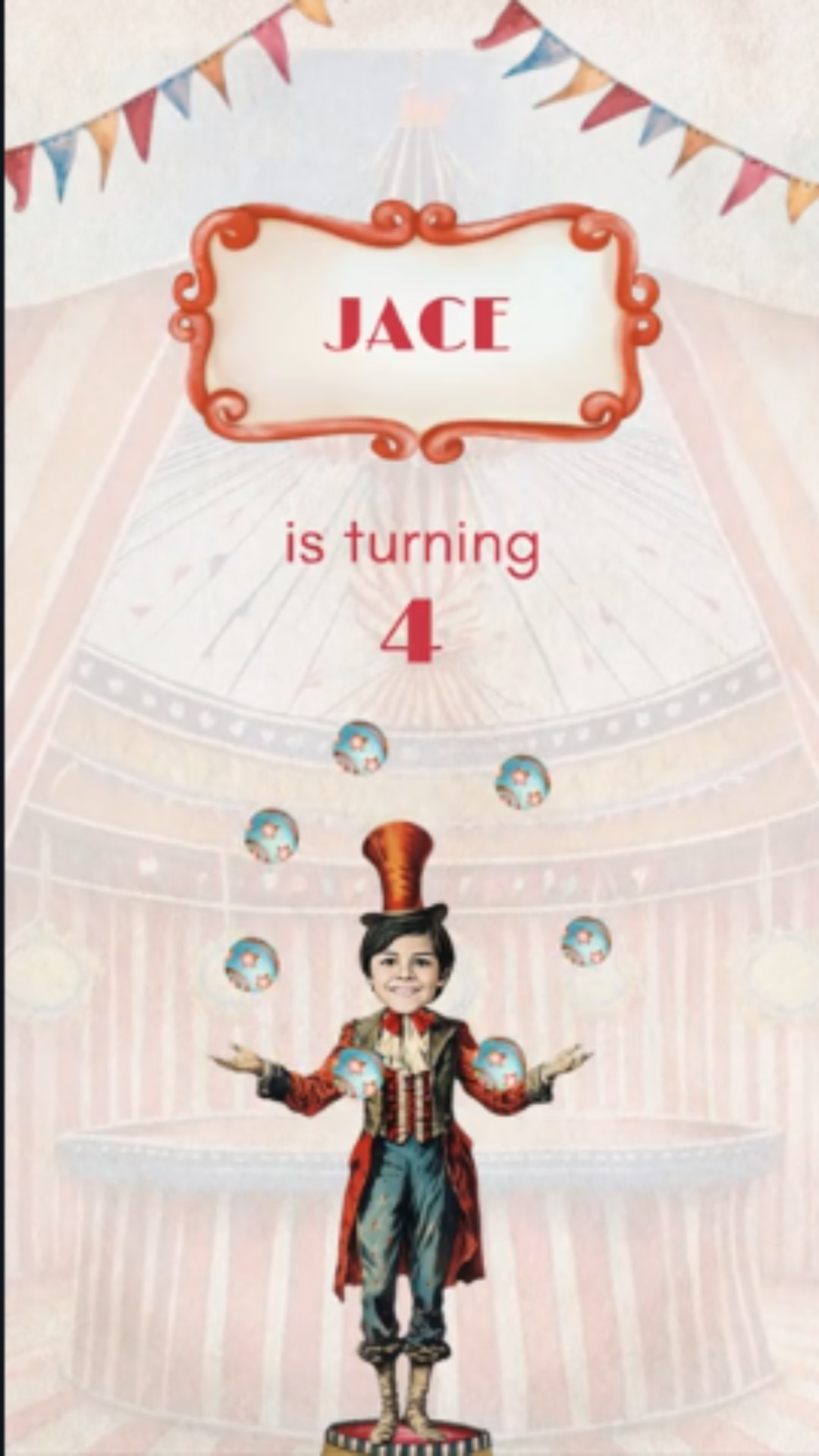 Circus Birthday Video Invitation - The Greatest Birthday Show on Earth Circus Celebration