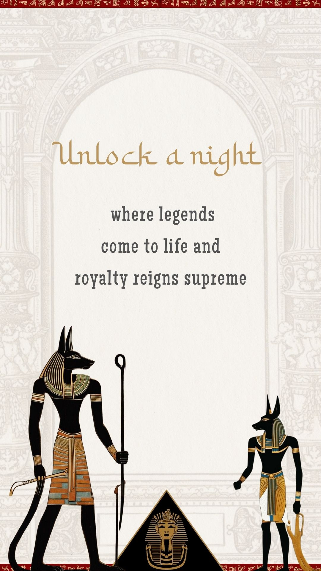 Egyptian Cleopatra Quinceanera Invitation - Egyptian Theme Quinceanera Party Invite