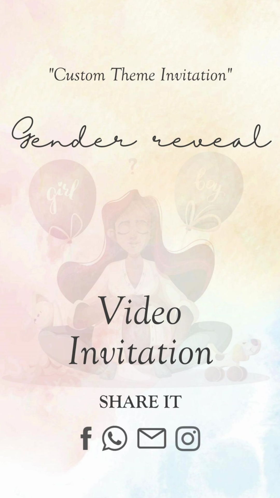 Custom Animated Gender Reveal Invitation