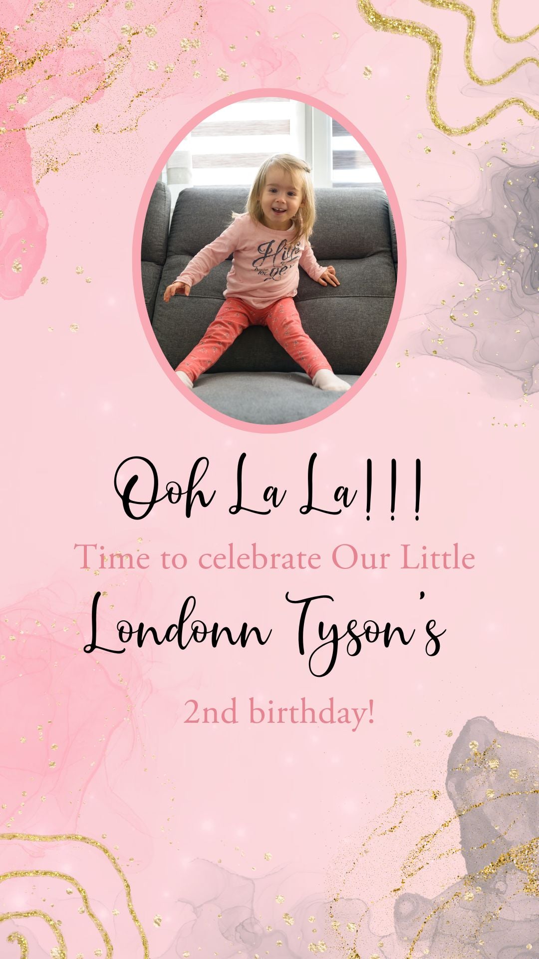 two fancy birthday invitations