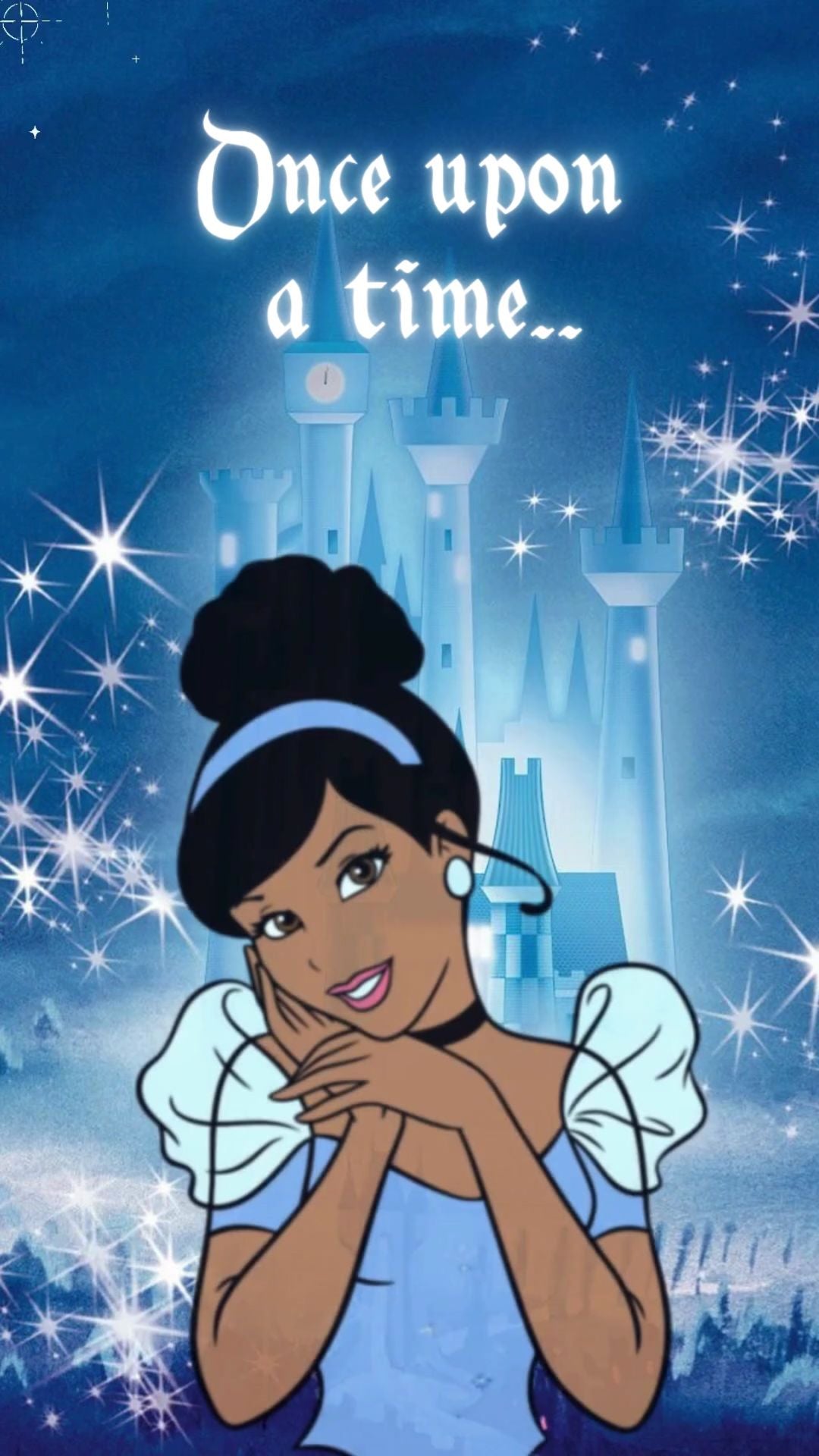 Cinderella Themed Birthday Invitation – Brown Skin Princess Party Invite | Canva Template | Instant Download