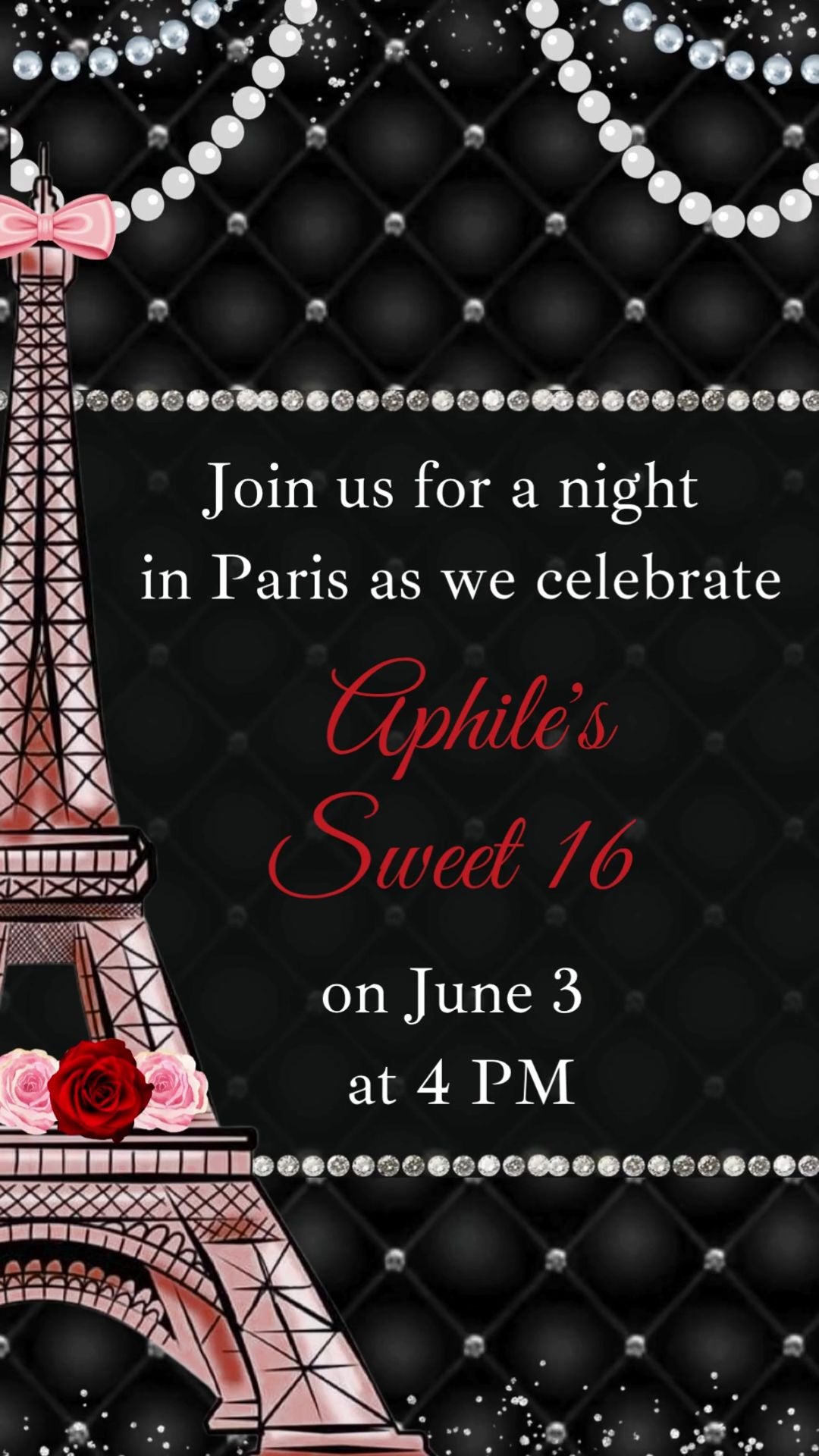 Paris Sweet 16 Video Invitation - urnotinvitedSweet 16 BirthdayurnotinvitedurnotinvitedINV-1033DIY VideoParis Sweet 16 Video Invitation
