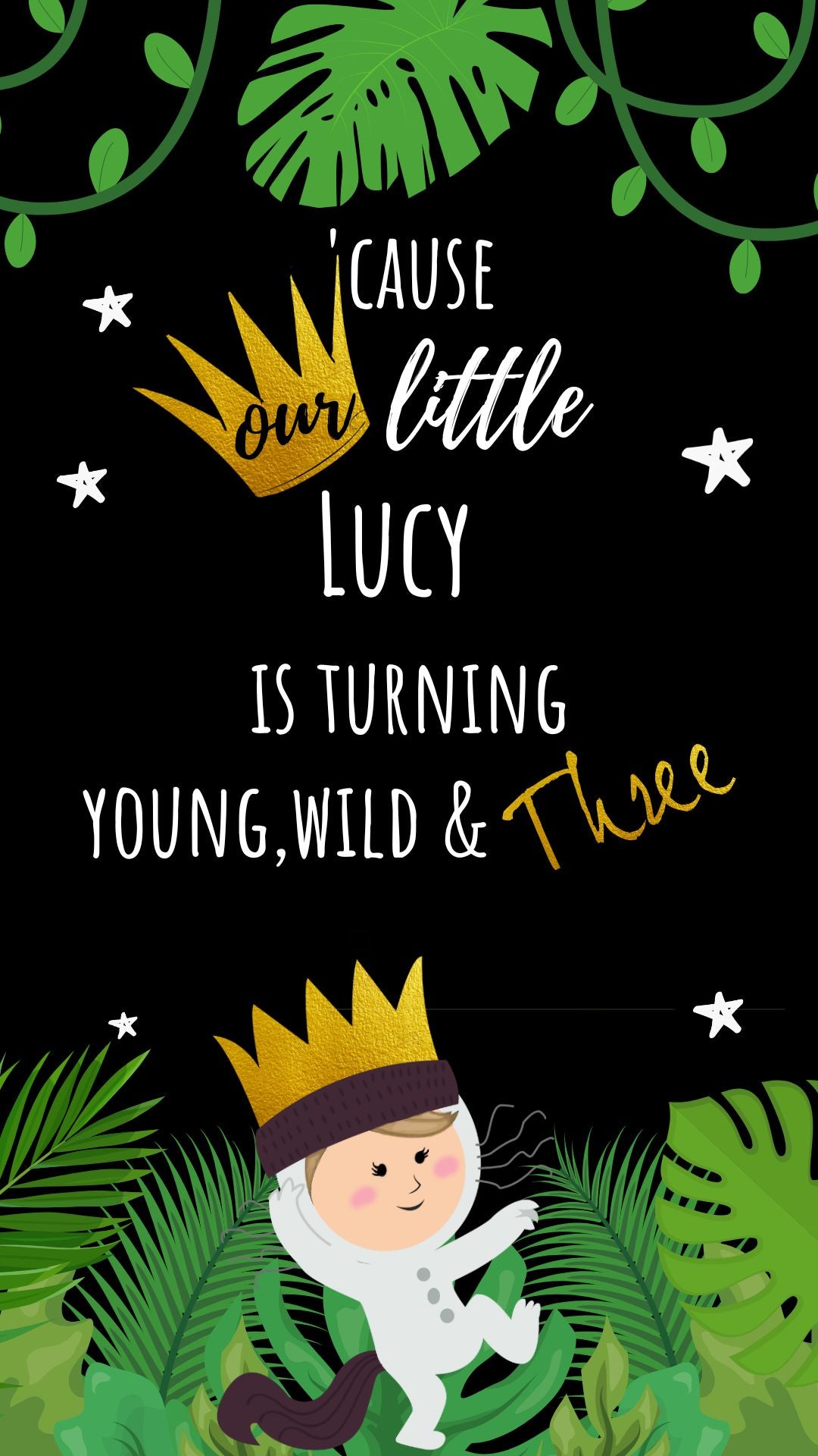 young wild and three birthday theme