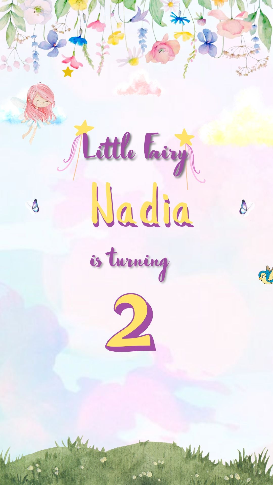 Woodland Fairy Birthday Video Invitation - Woodland Fairy Theme Birthday Party Invite