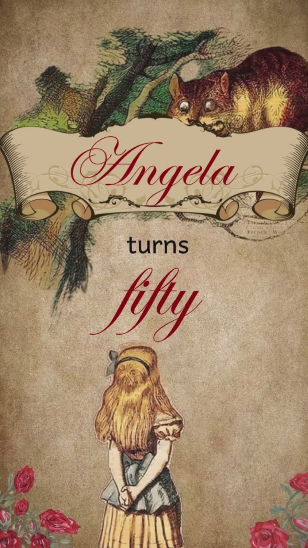 Alice in Wonderland Adult Birthday Animated Video Invitation | Canva Template | Instant Download