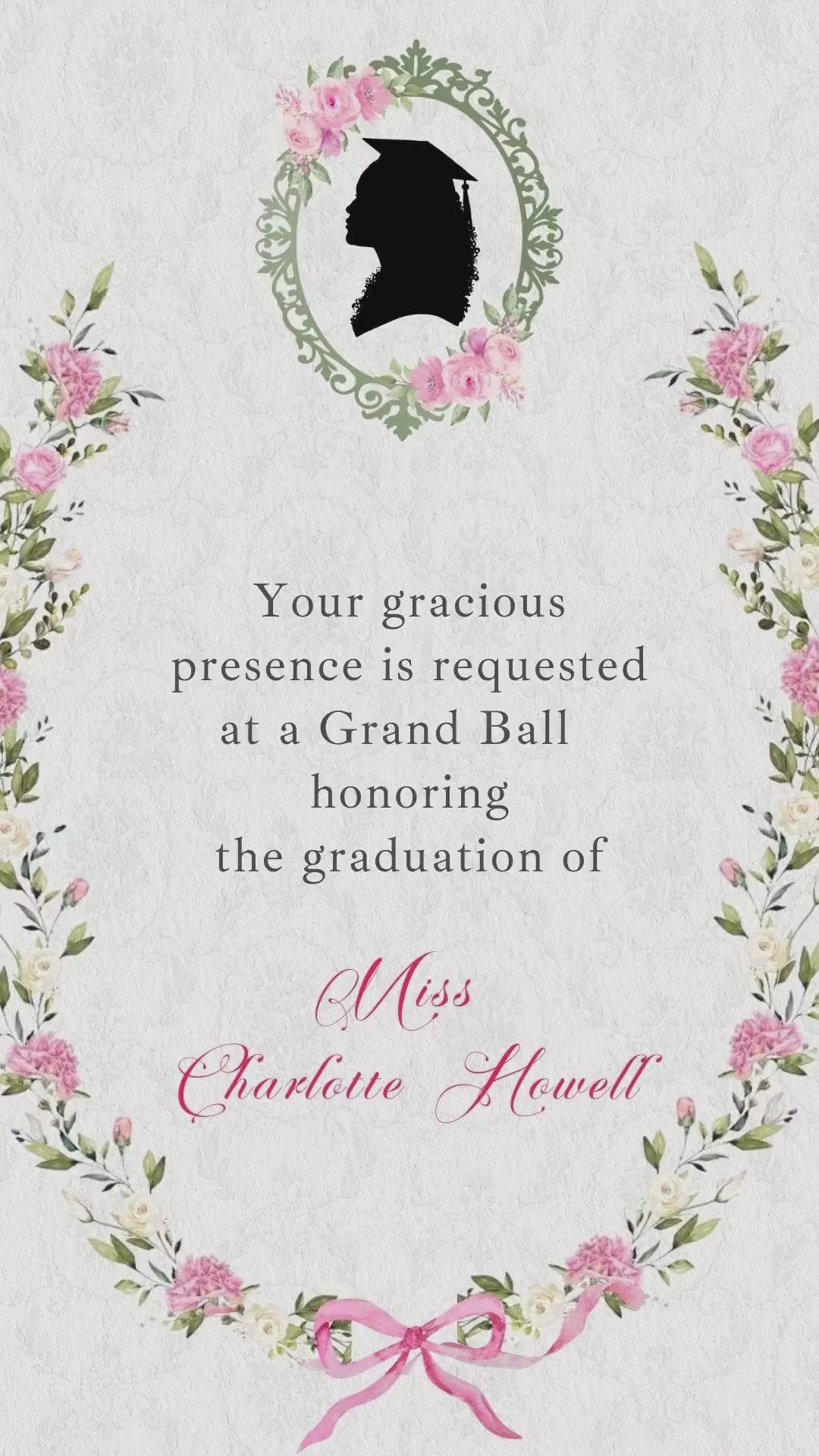 Bridgerton Graduation Video Invitation | Class of 2025 Invite | Regency-Themed Graduation Soirée