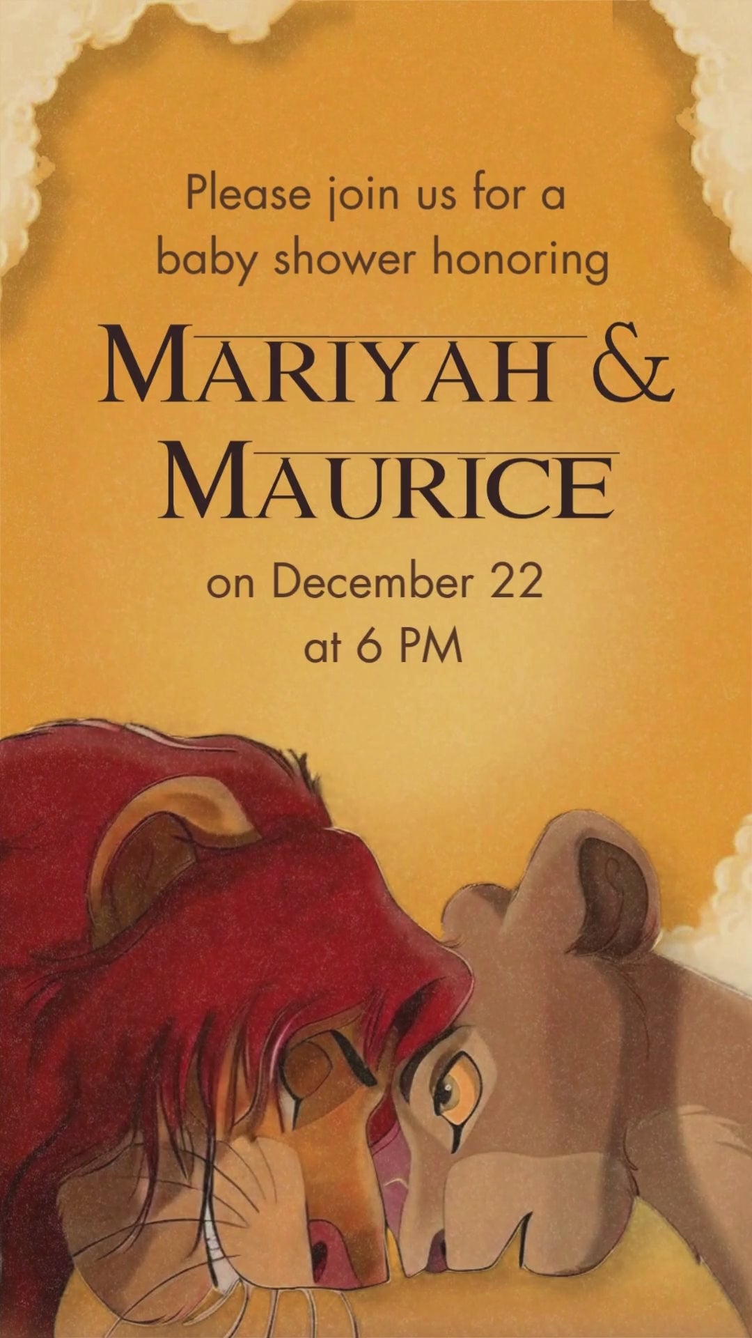 Personalized Lion King Baby Shower Invitation - Simba Baby Shower Animated Invite | Canva Template | Instant Download