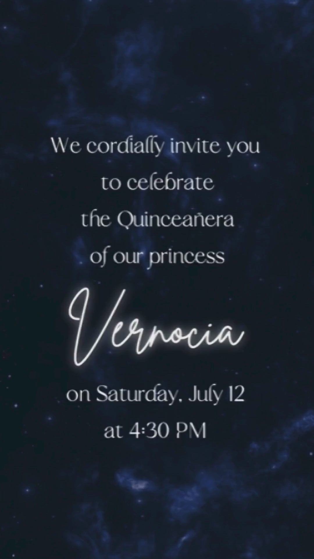 Celestial Cosmic Starry Night Quinceañera Birthday Invite - Cosmic Starry Night Quinceañera Digital Invitation