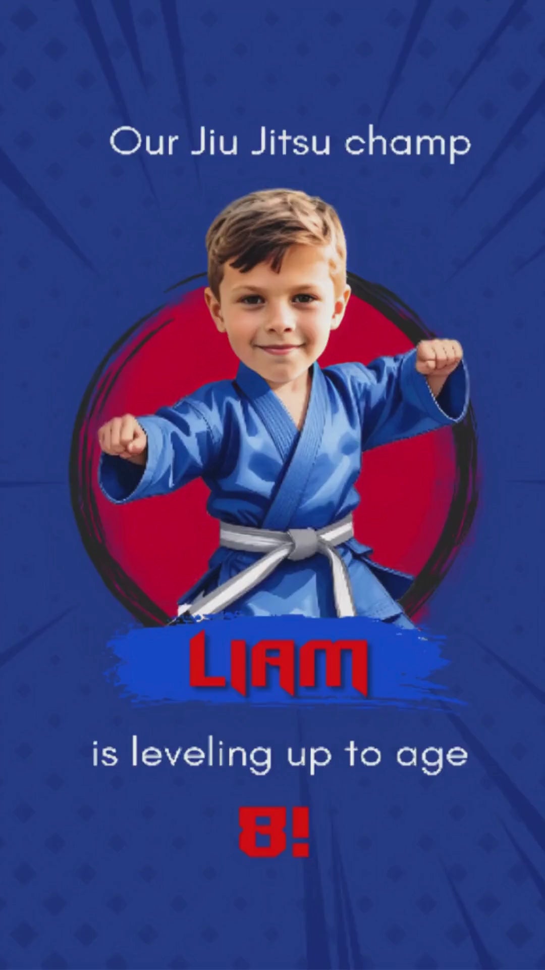 Jiu-Jitsu Boy Birthday Party Invite - Jiu-Jitsu Kids Birthday Digital Invitation