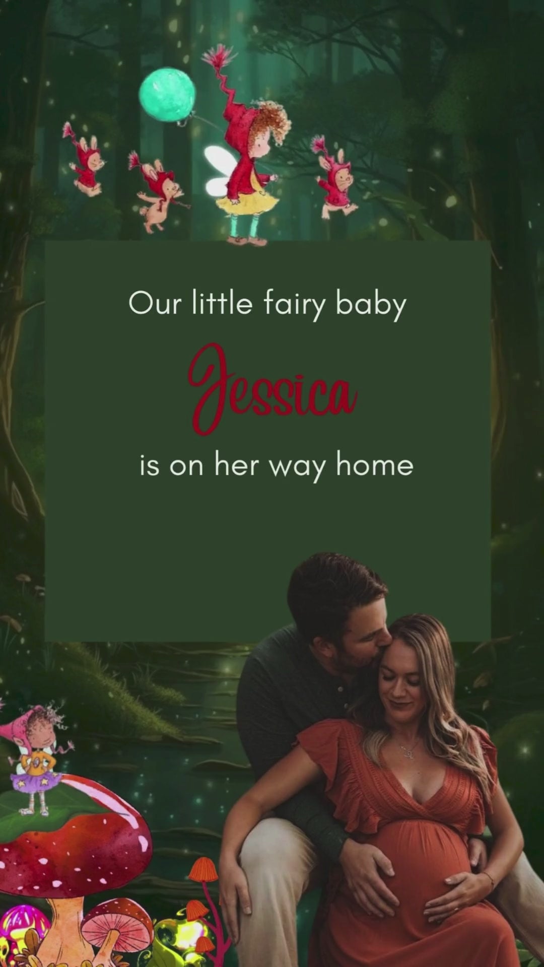 Forest Fairy Baby Shower Video Invitation - Forest Fairy Theme Baby Shower Digital Invite