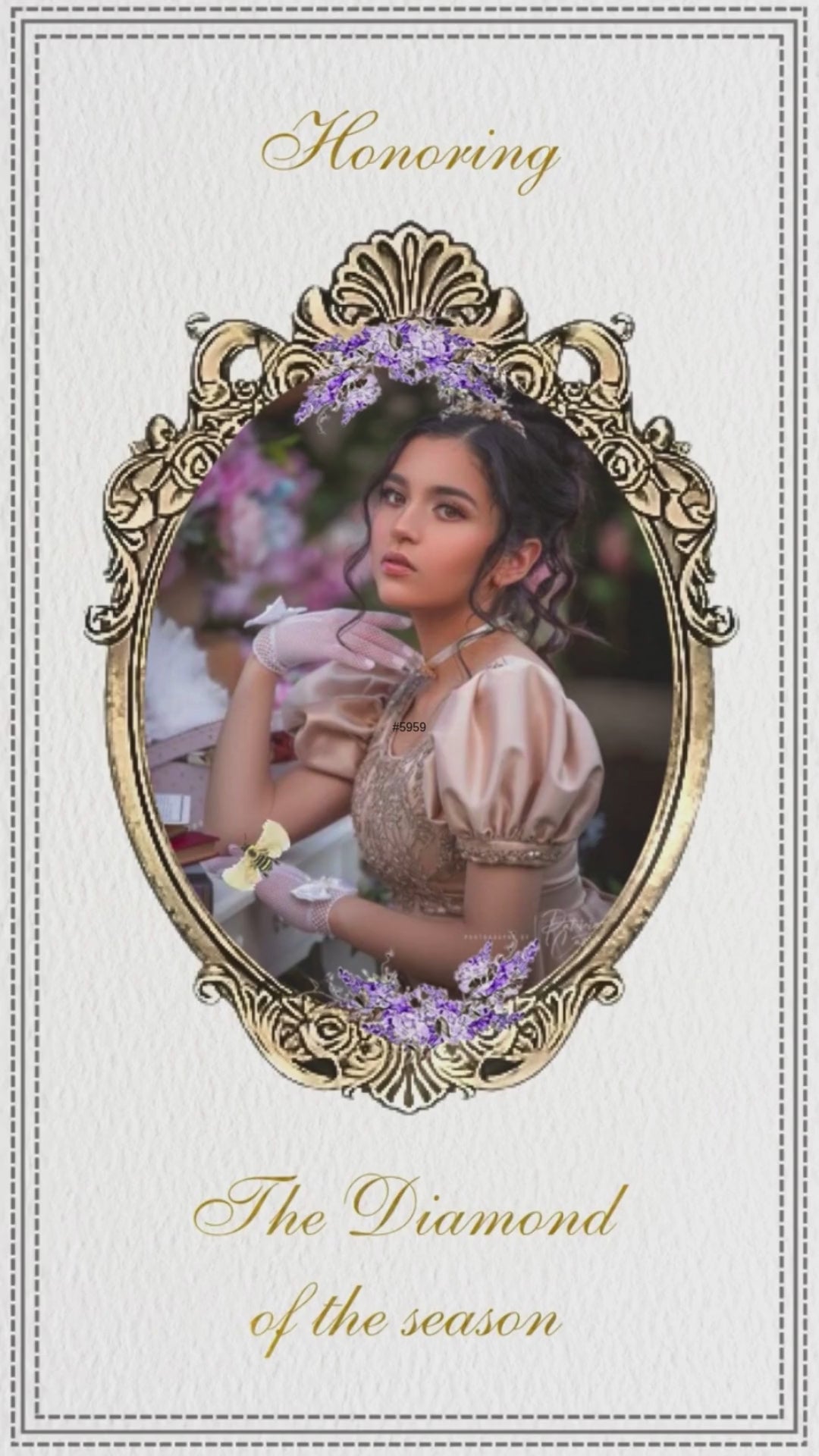 Bridgerton Sweet 16 Birthday Video Invitation - Vintage Bridgerton Sweet 16 Party Digital Invite