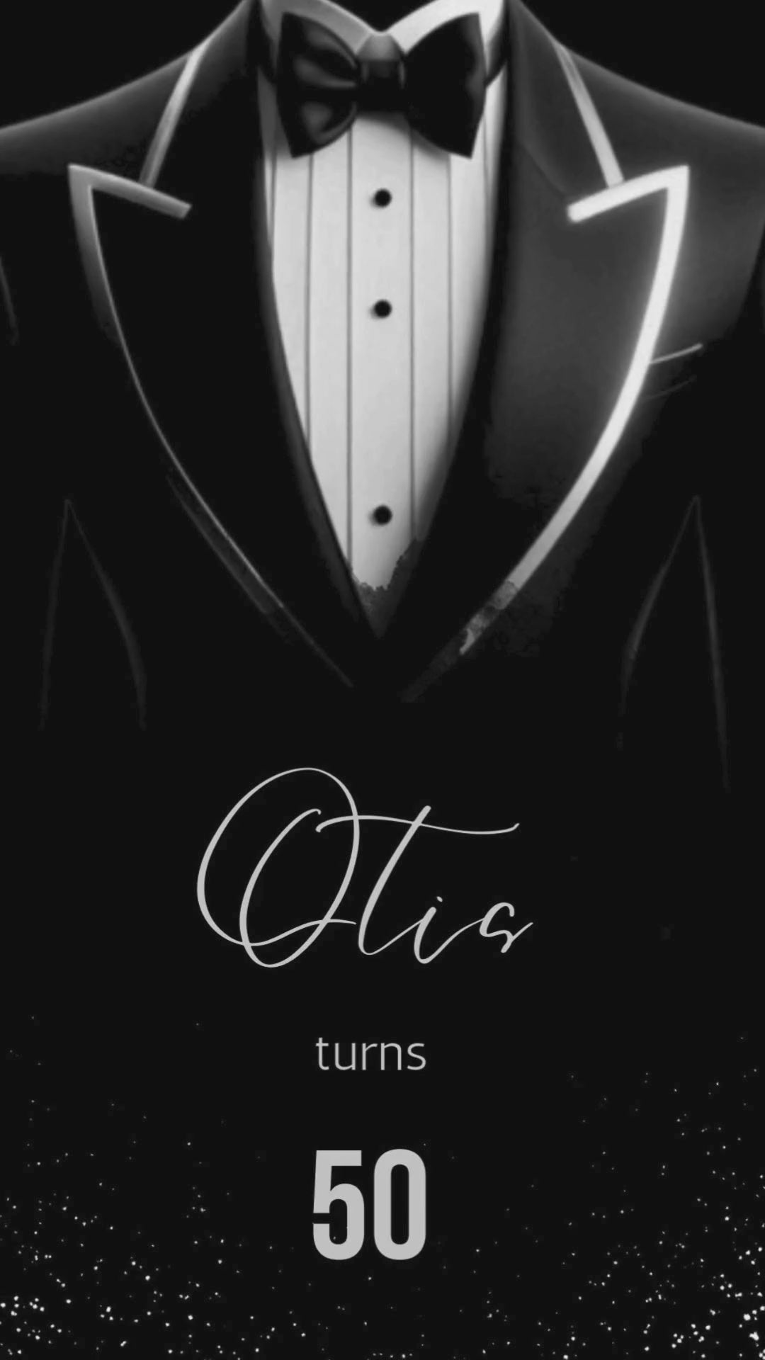 Black and Silver Birthday Video Invitation - Elegant Black and Silver Birthday Invite - Black & Silver Theme | Canva Template | Instant Download