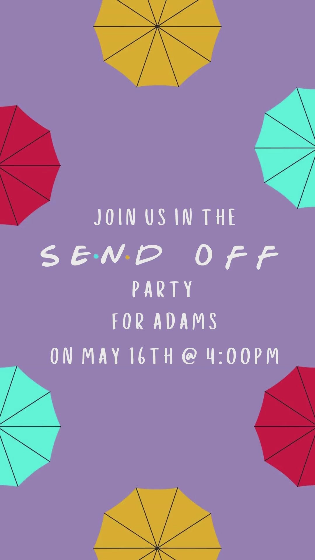 Friends Moving Away Video Invitation - Friends Theme Party Invite