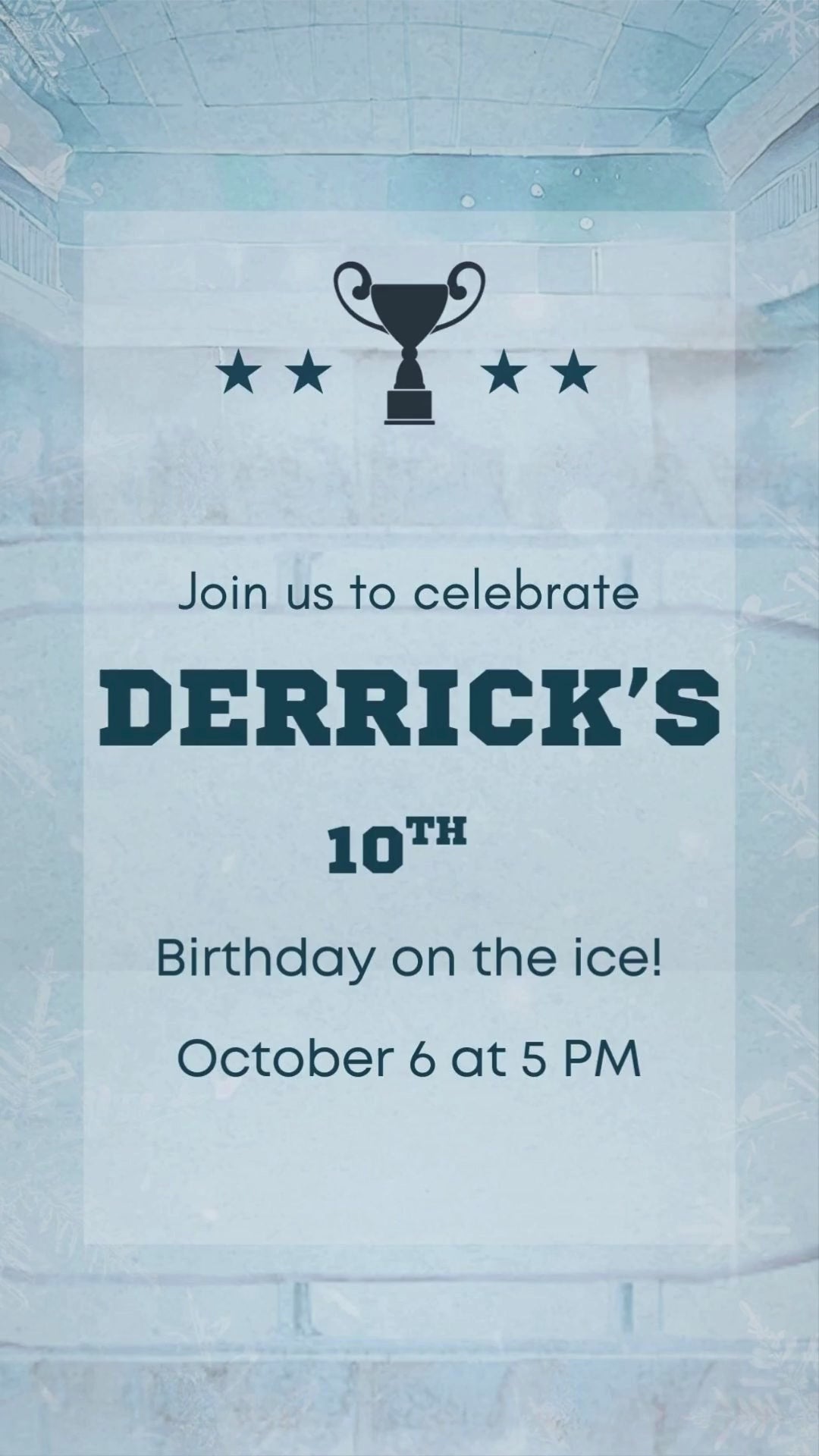 Ice Skating Birthday Animated Video Invitation for Boys | Canva Template | Instant Download