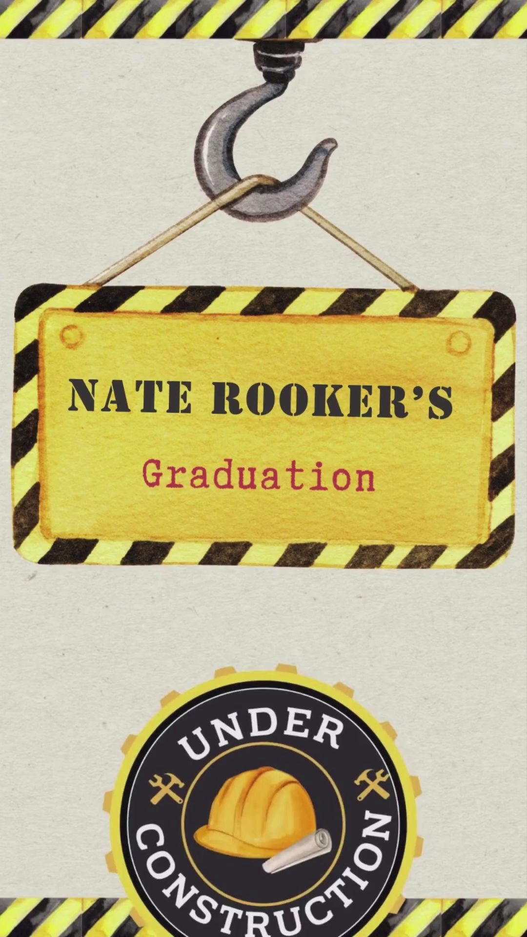 Construction-Themed Graduation Invitations | Unique Builder Graduation Party Invites