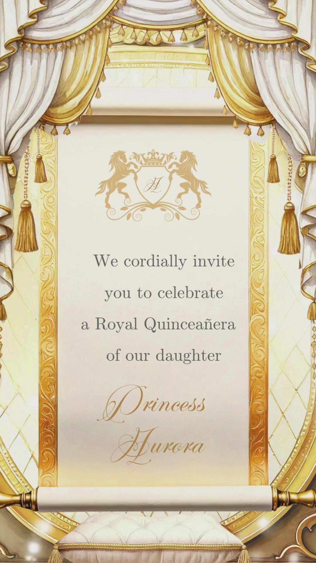Royal Quinceañera Animated Video Invitation - Quinceañera Animated Video Invitation