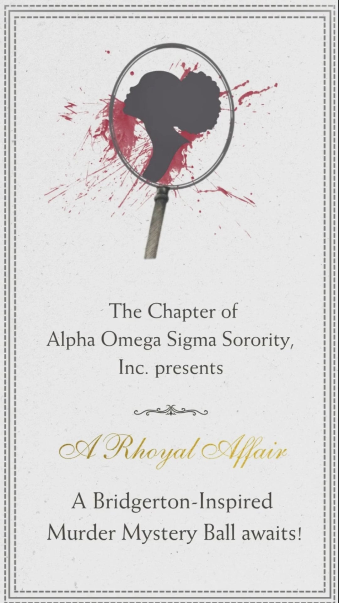 Bridgerton Murder Mystery Fundraising Video Invitation - Elegant Bridgerton Theme Murder Mystery Party Invite