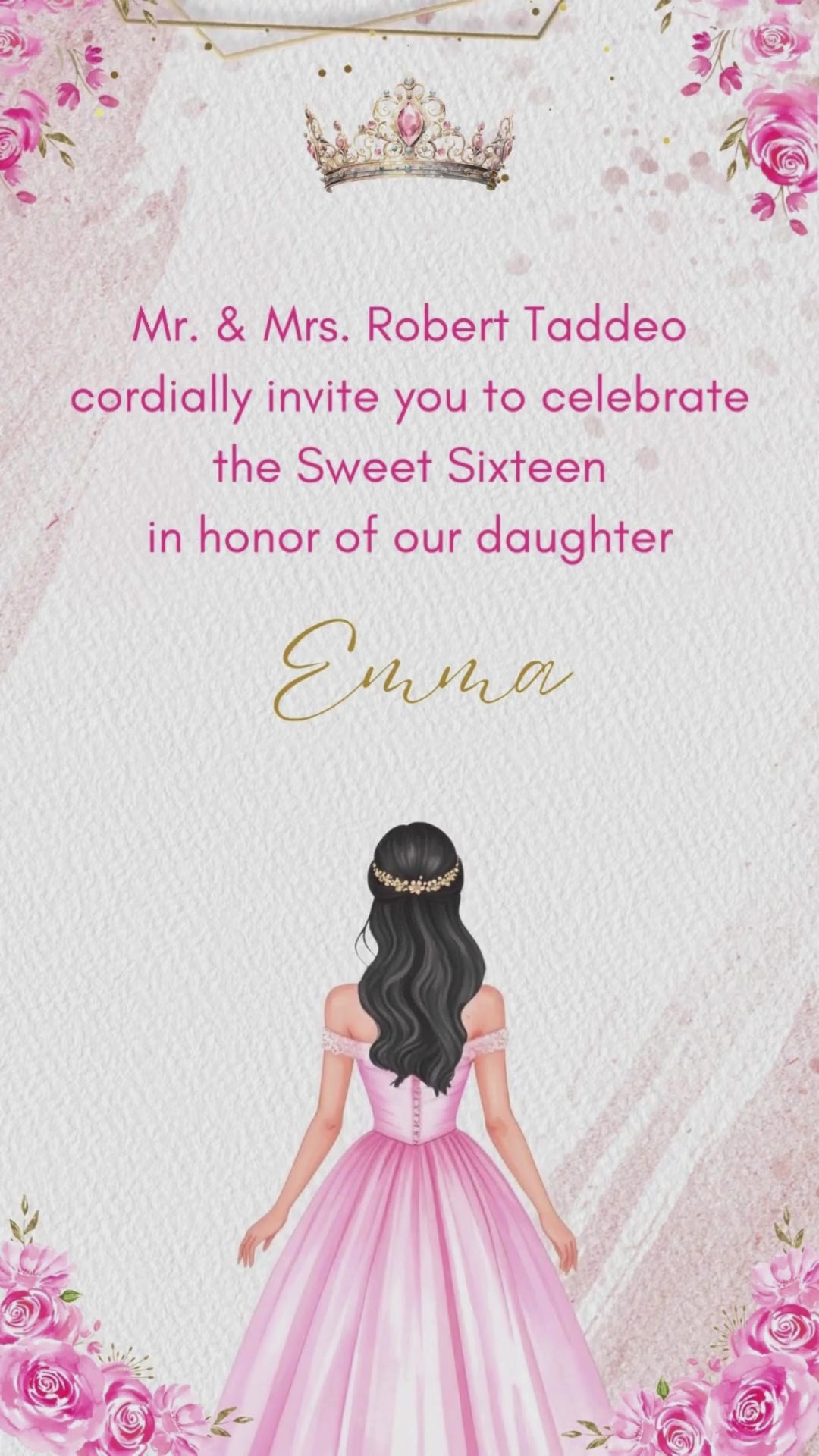 Boho Butterfly Pastel Floral Sweet 16 Invitation - Boho Sweet 16 Theme Birthday Party Digital Invite