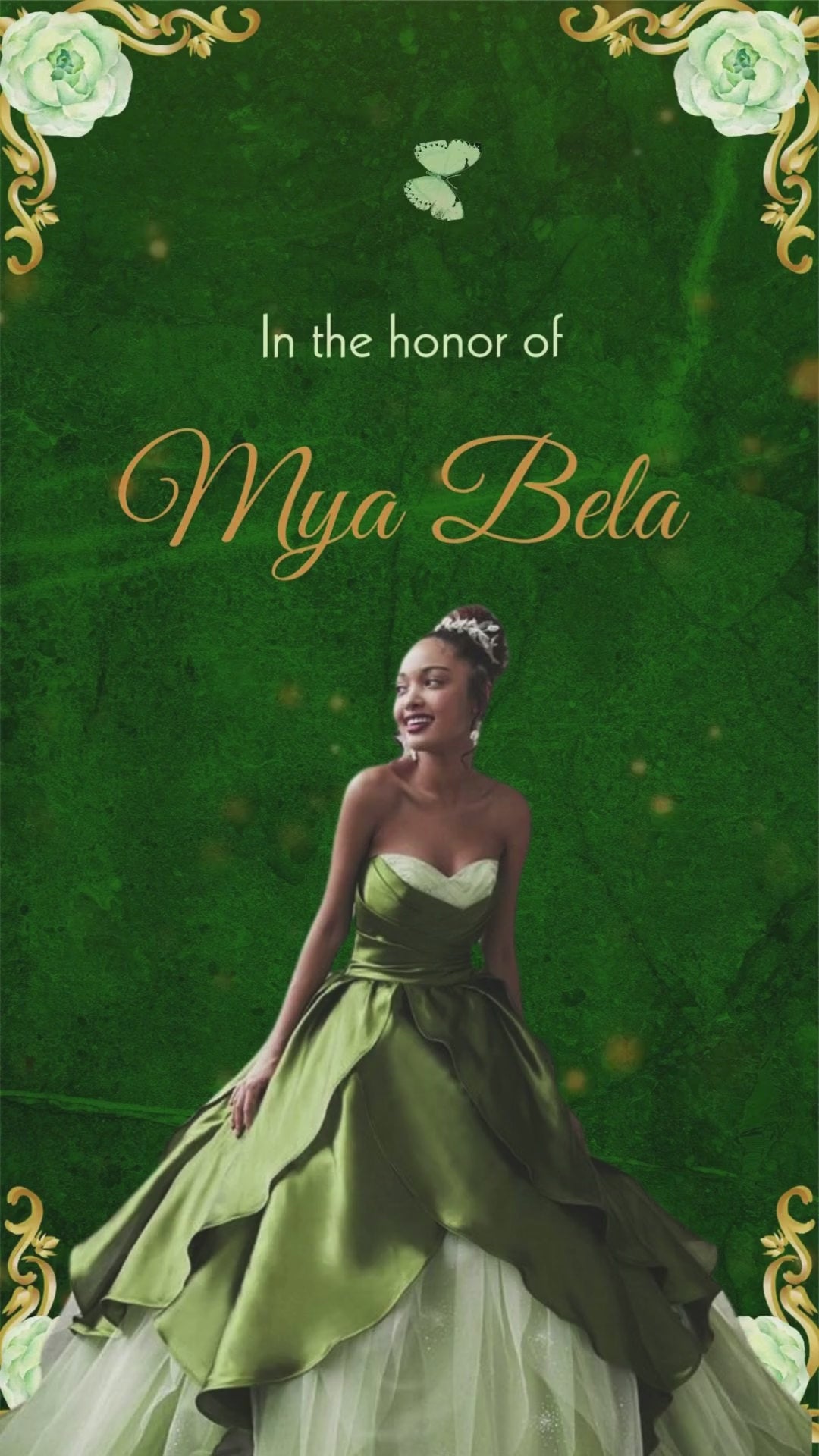 Tiana and the Frog Quinceañera Animated Video Invitation | Canva Template | Instant Download