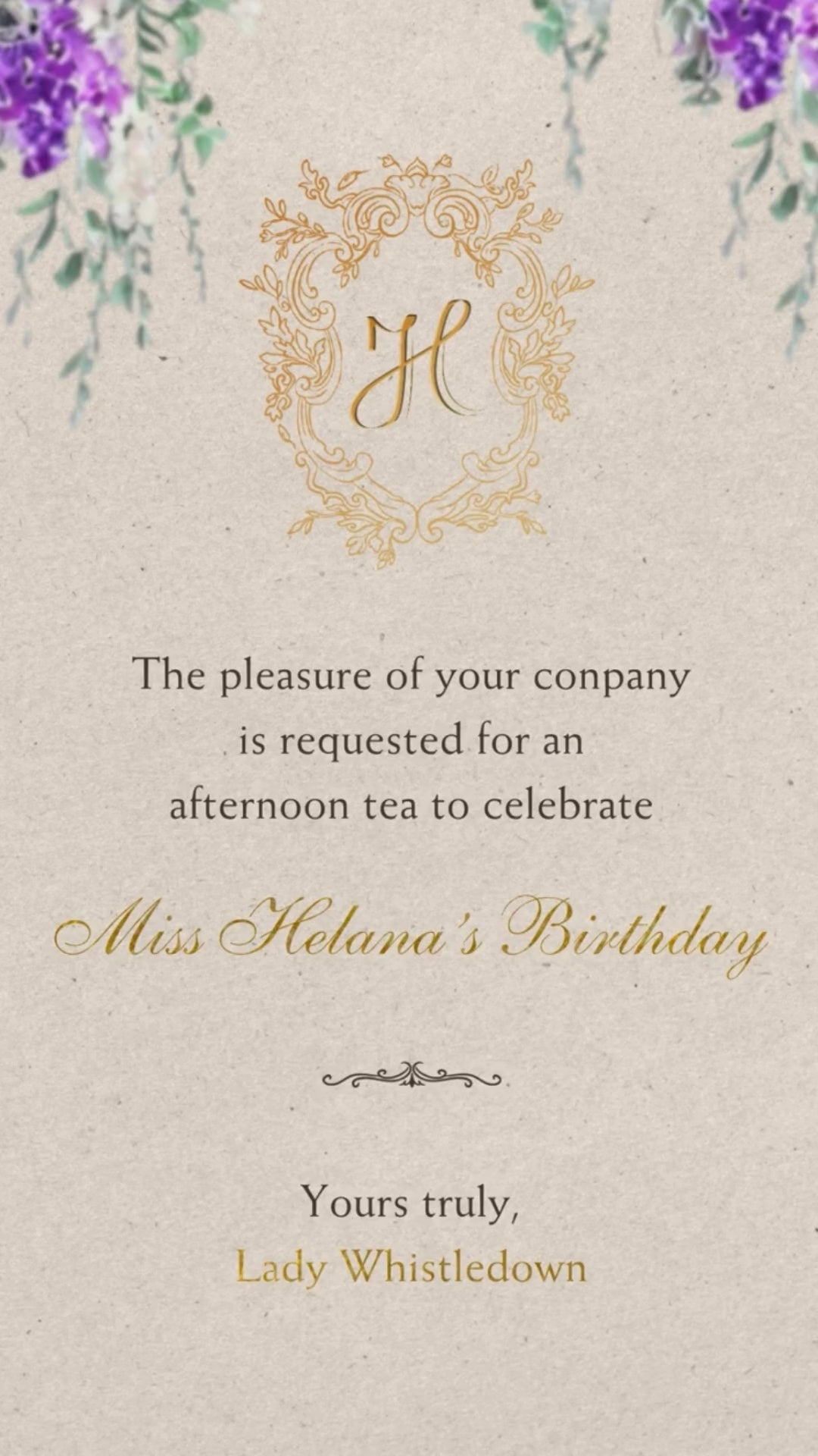 Bridgerton-Inspired Tea Party Bridal Shower Invitation | Vintage Regency Bridal Invite
