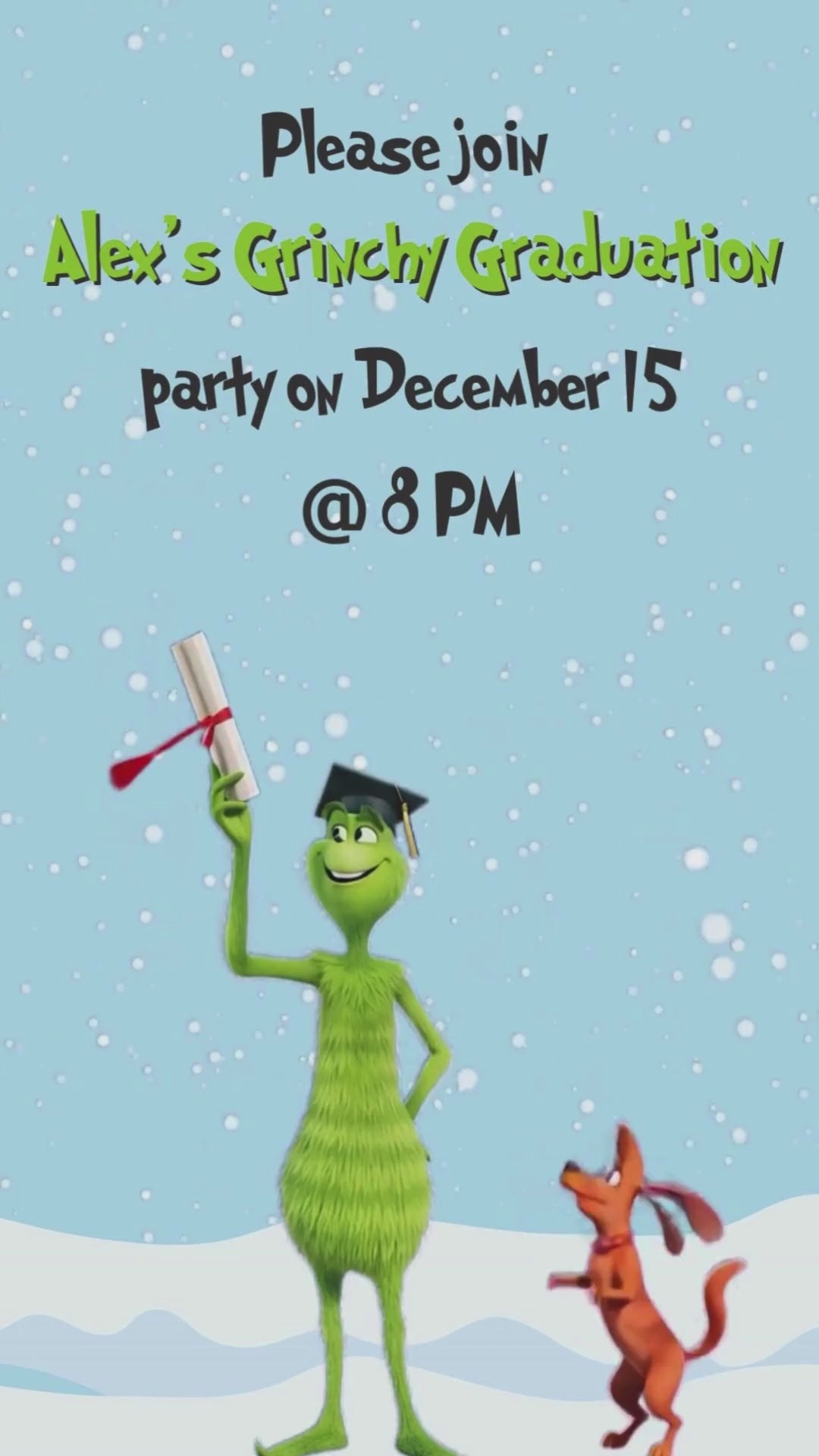 Grinch Graduation Video Invitation | Class of 2026 Invite- Grinch Theme Graduation Party Digital Invite | Canva Template | Instant Download - urnotinvitedGraduationurnotinvitedurnotinvitedINV-1260Video OnlyGrinch Graduation Video Invitation | Class of 2026 Invite- Grinch Theme Graduation Party Digital Invite | Canva Template | Instant Download