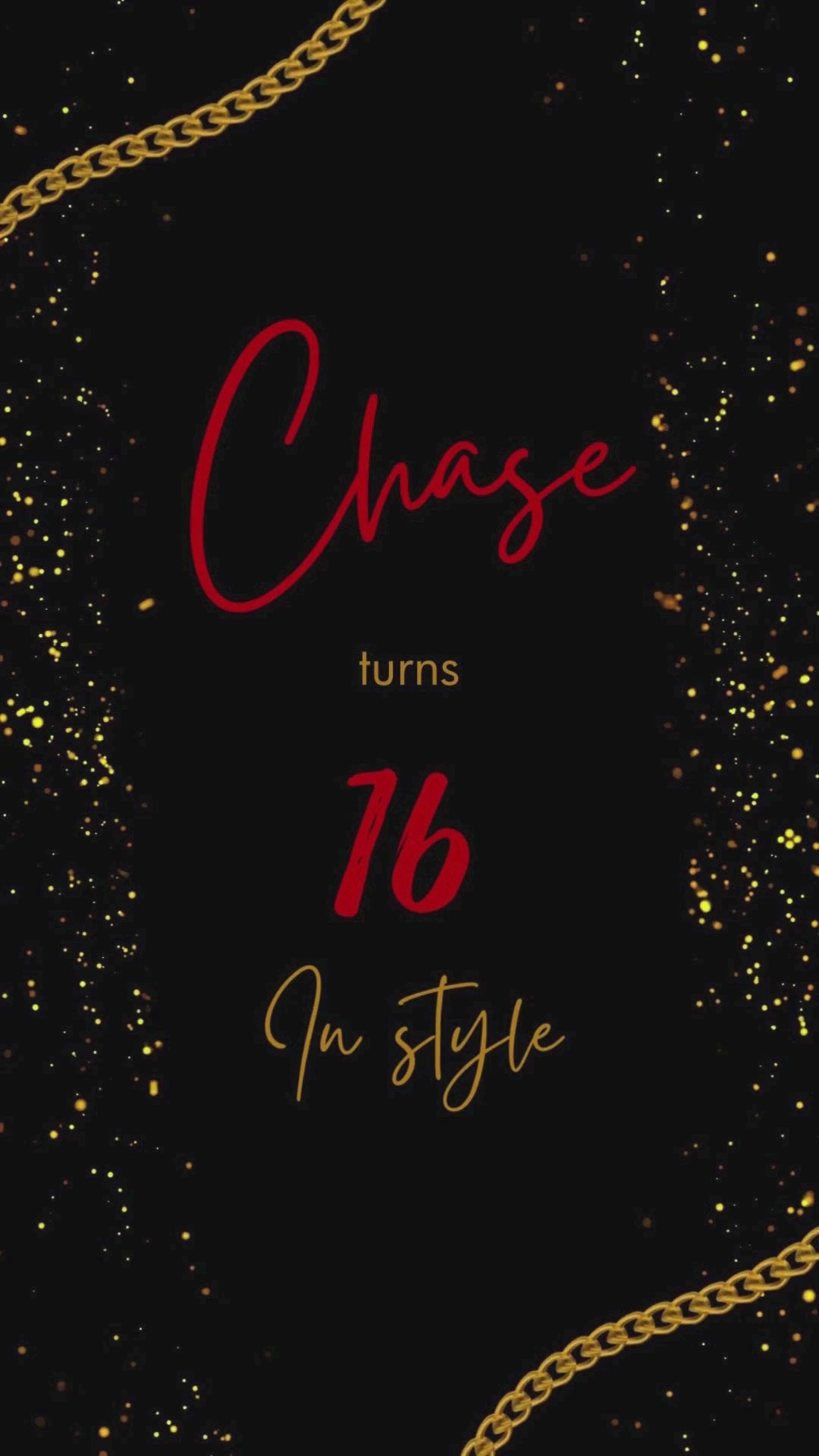 Swag Birthday Video Invitation - Swag Gold And Red Theme Party Invite | Canva Template | Instant Download