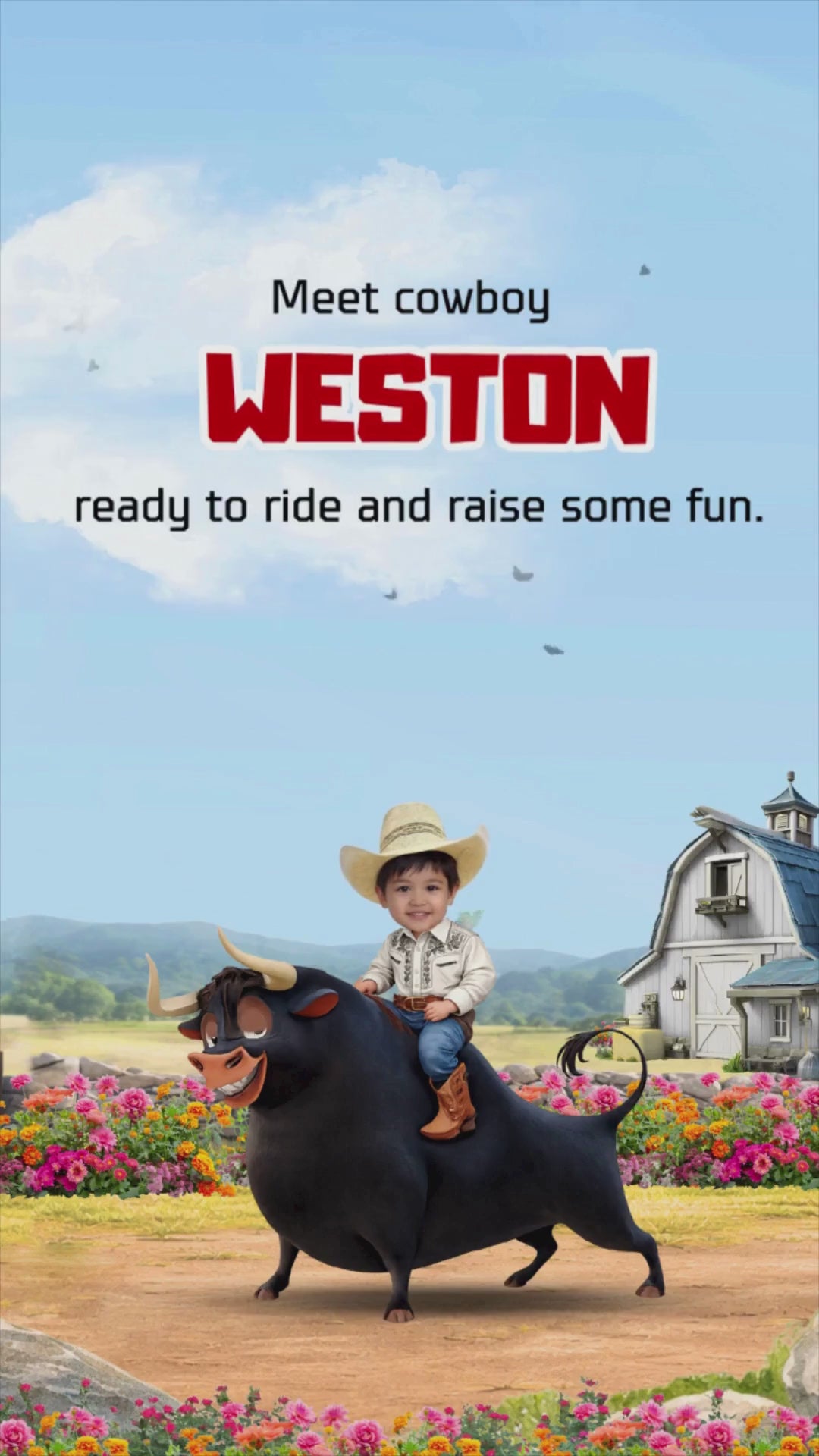 Bull Theme Birthday Invite, Bull Birthday Video Invitation, Cowboy Bull Party Invite, Bull Rodeo Birthday Invite, Farm Bull Birthday Invitation, Bull Kids Party Video, Bull Western Theme Invite, Bull Birthday Digital Invitation