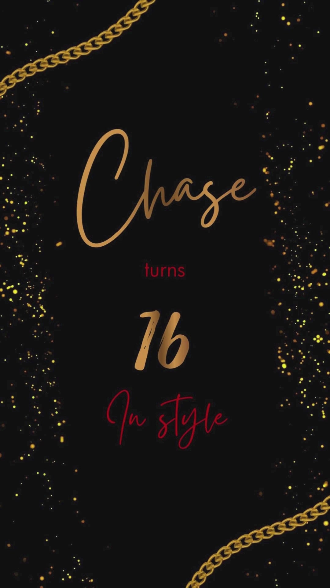 Swag Birthday Video Invitation - Swag Gold And Red Theme Party Invite | Canva Template | Instant Download