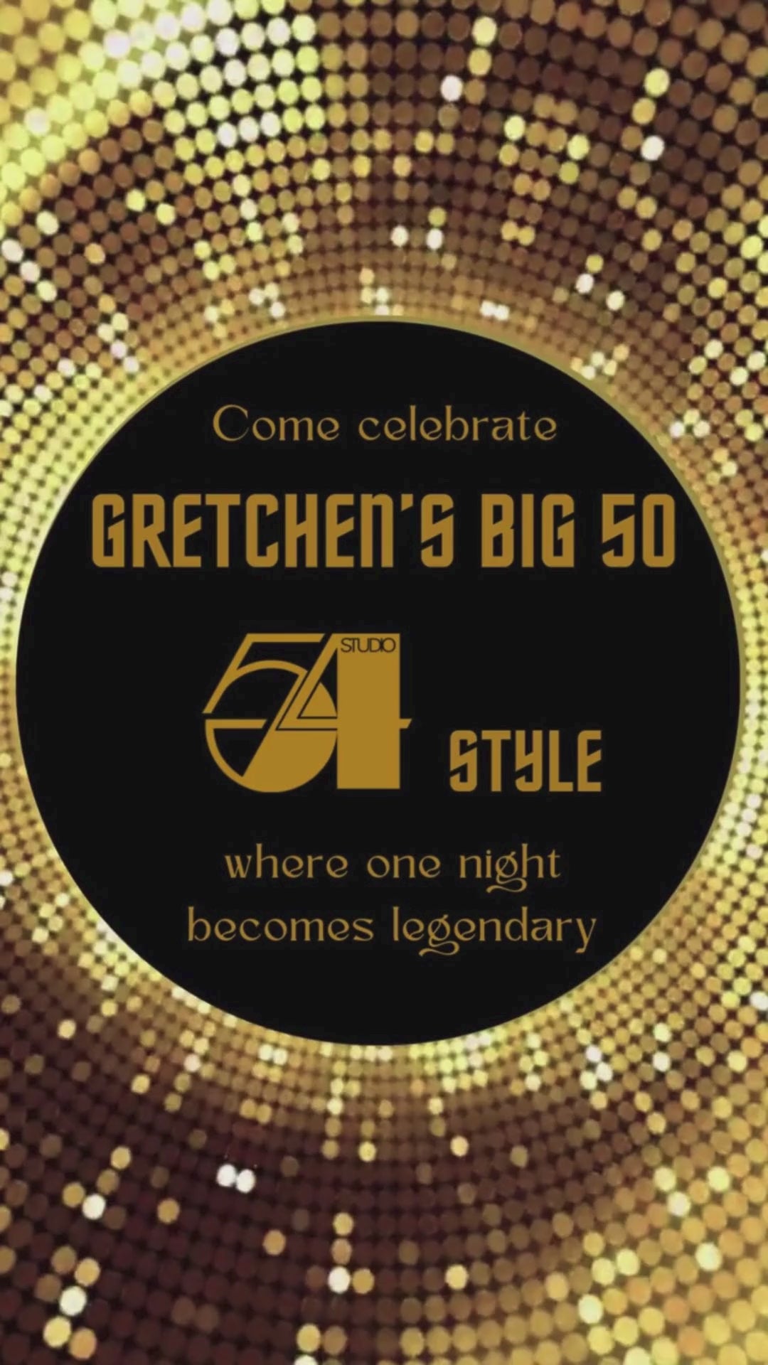 Disco Ball Gold Birthday Animated Video Invitation | Canva Template | Instant Download