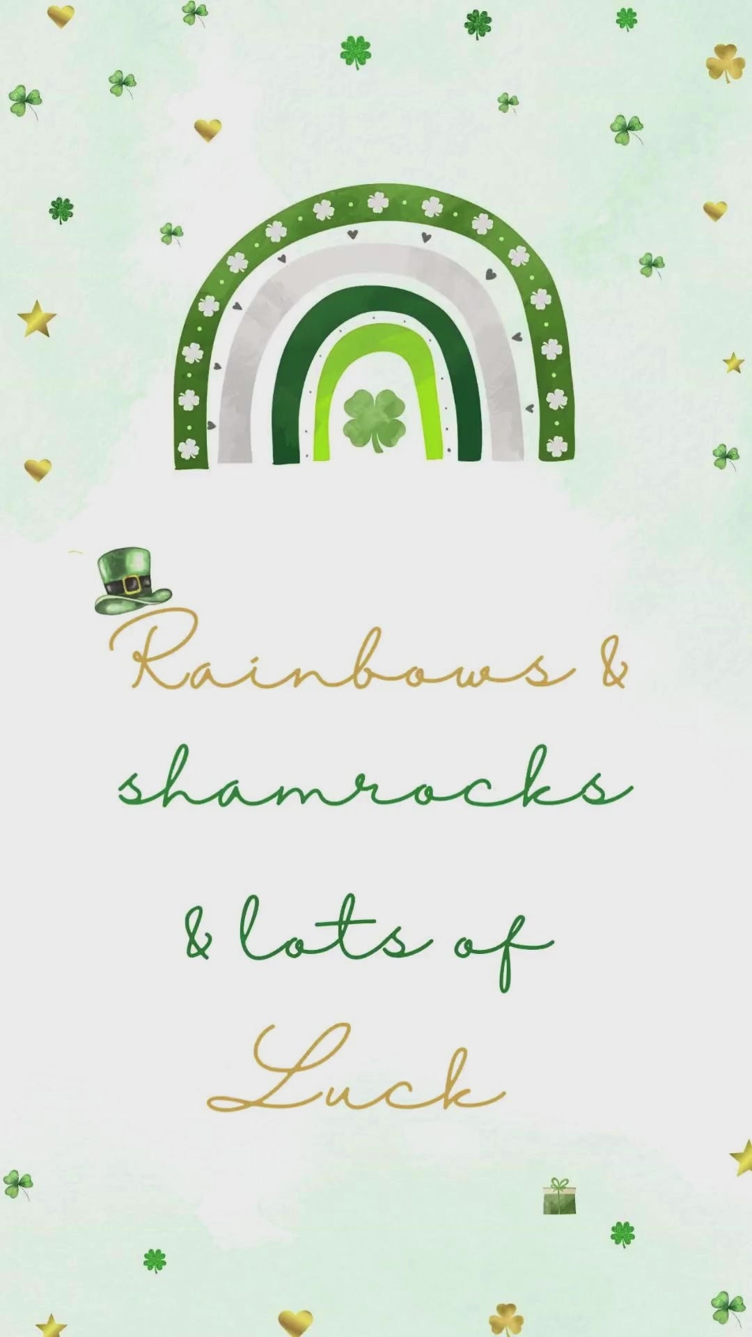 St Patrick's Day birthday video invitation with shamrock and gold coin animation