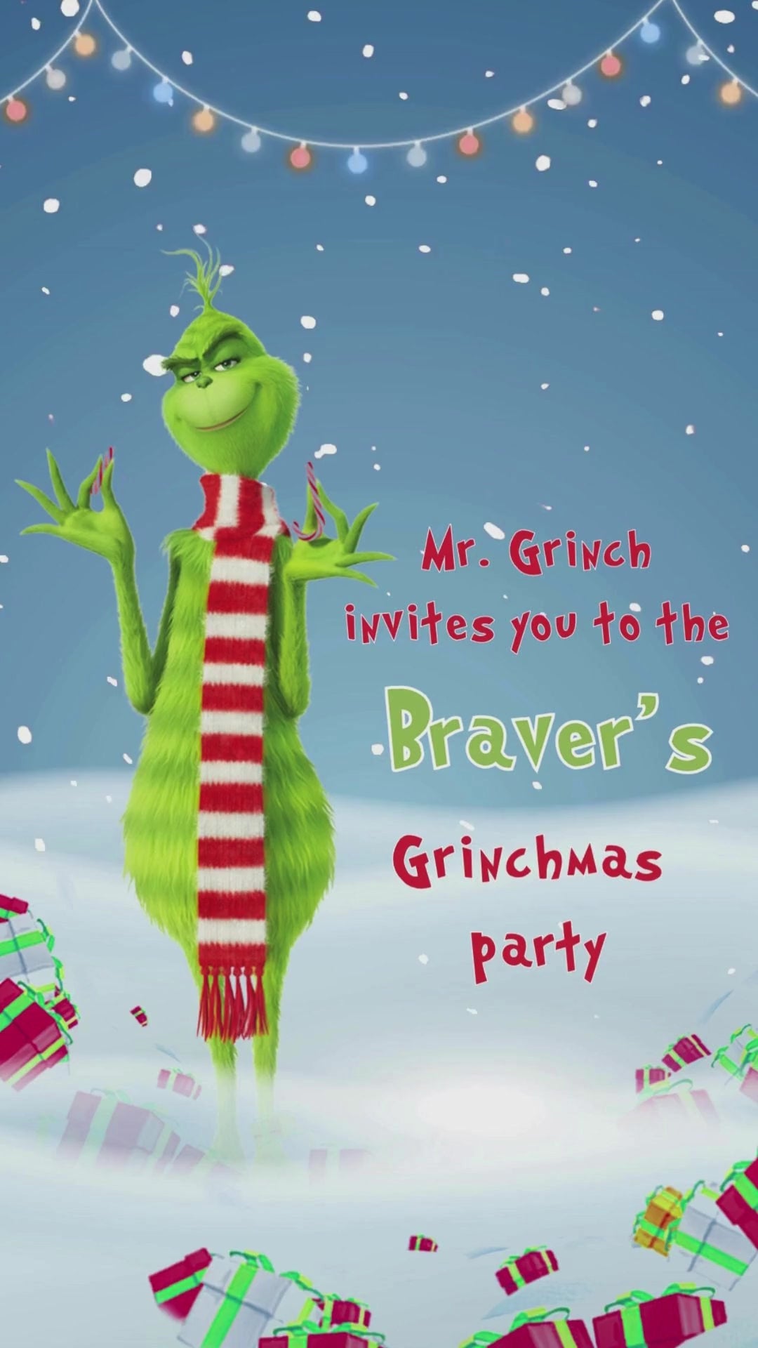 Grinchmas Party Invitation – Custom Holiday Celebration Invite for Christmas & Winter Events