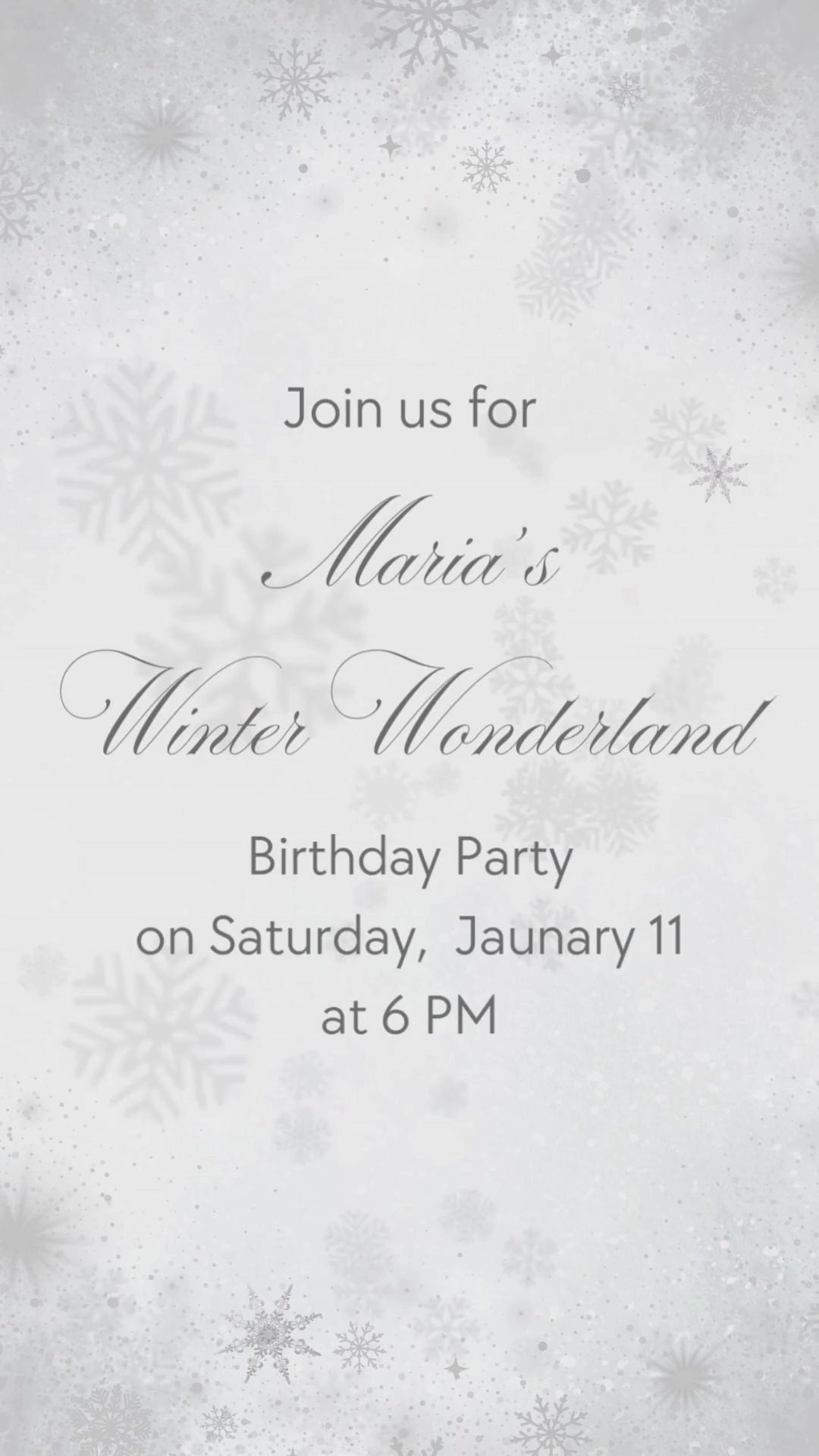 Winter Wonderland gender reveal  Video Invitation - Winter Wonderland Snow-Theme Digital Party Invite  | Canva Template | Instant Download