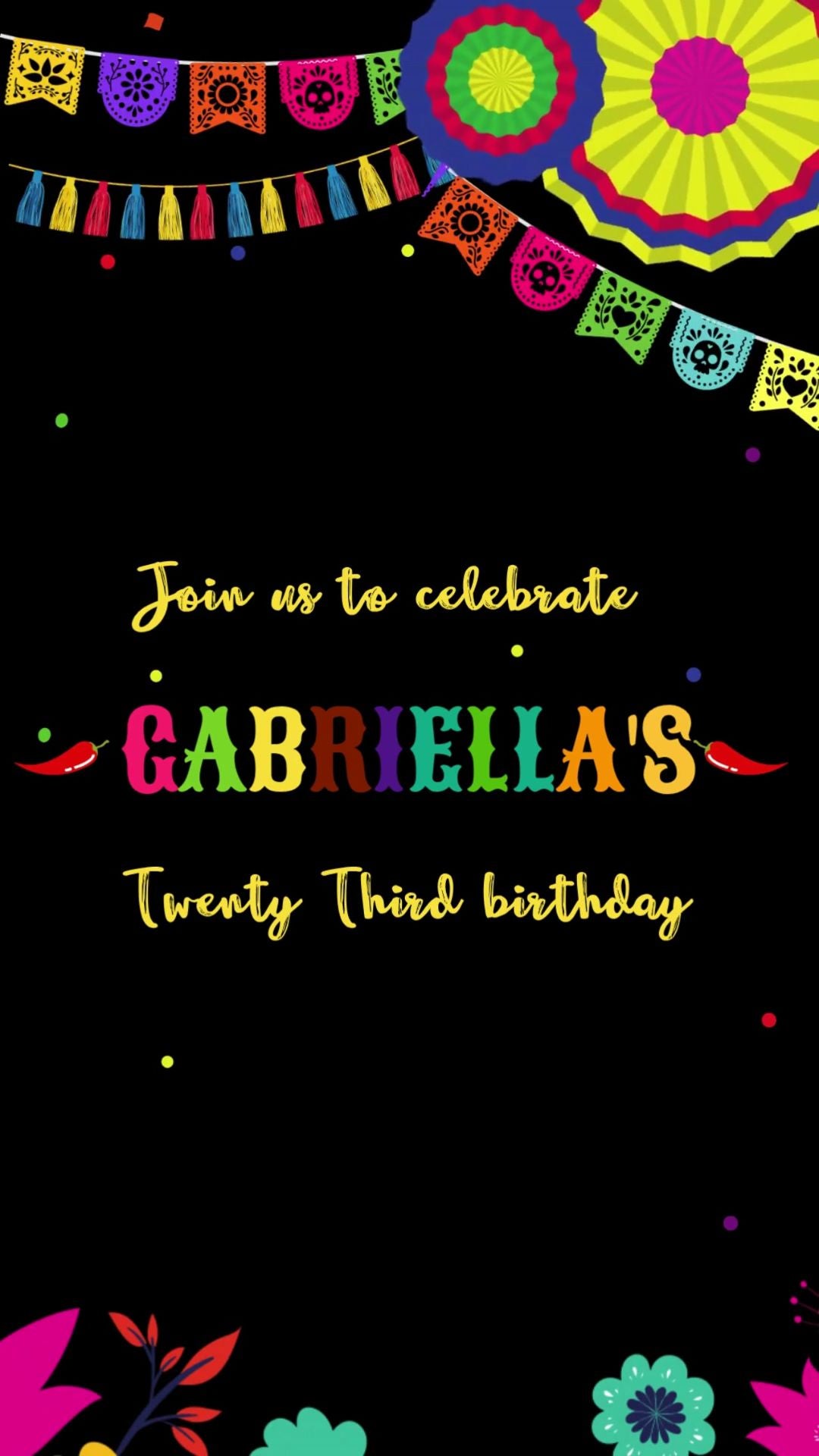 Fiesta Adult Birthday Invitation – Mexican Party Cinco de Mayo Digital Invite Template | canva template | instant download