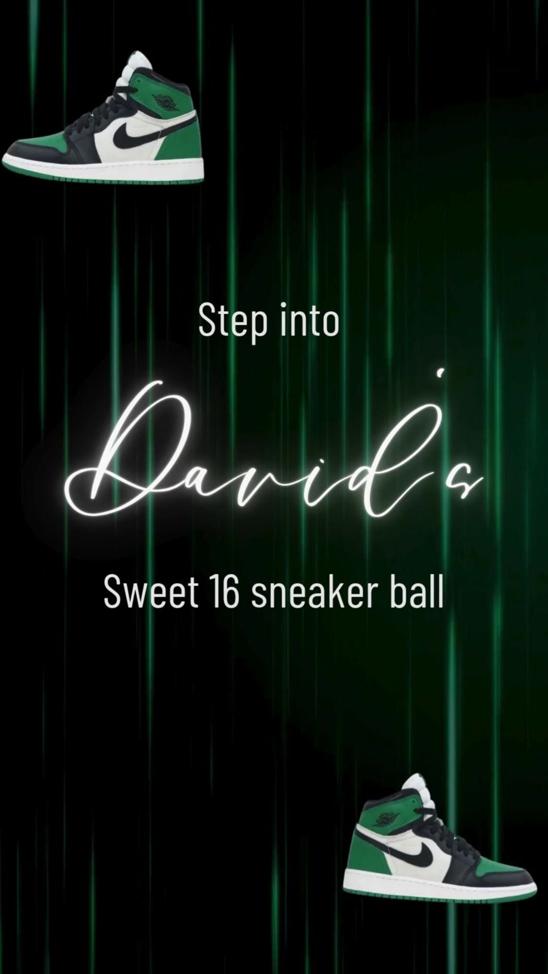 Green Sneaker Birthday Invitation | Animated Canva Video Template | Instant Download