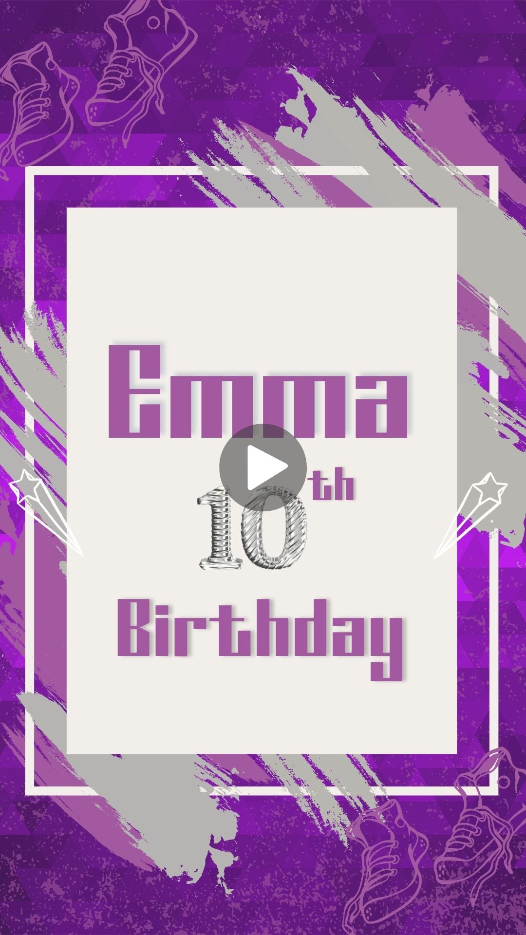 Purple Sneaker Ball Birthday Video Invitation - Sneaker Purple Birthday Theme Party Invite - urnotinvitedKIds BirthdayurnotinvitedurnotinvitedINV-1076Video Onlysneaker ball birthday party