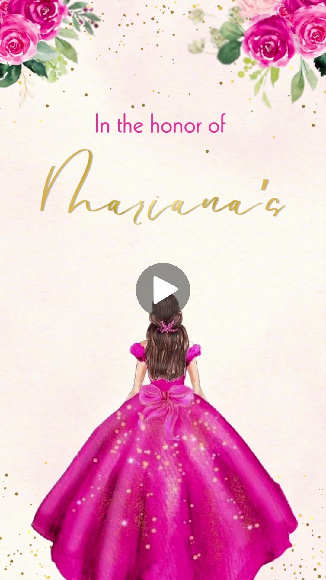 Hot Pink Sweet 16 Invitation • Butterfly Sweet 16 Video Invite • Floral Birthday Invitation • Canva Template • Instant Download