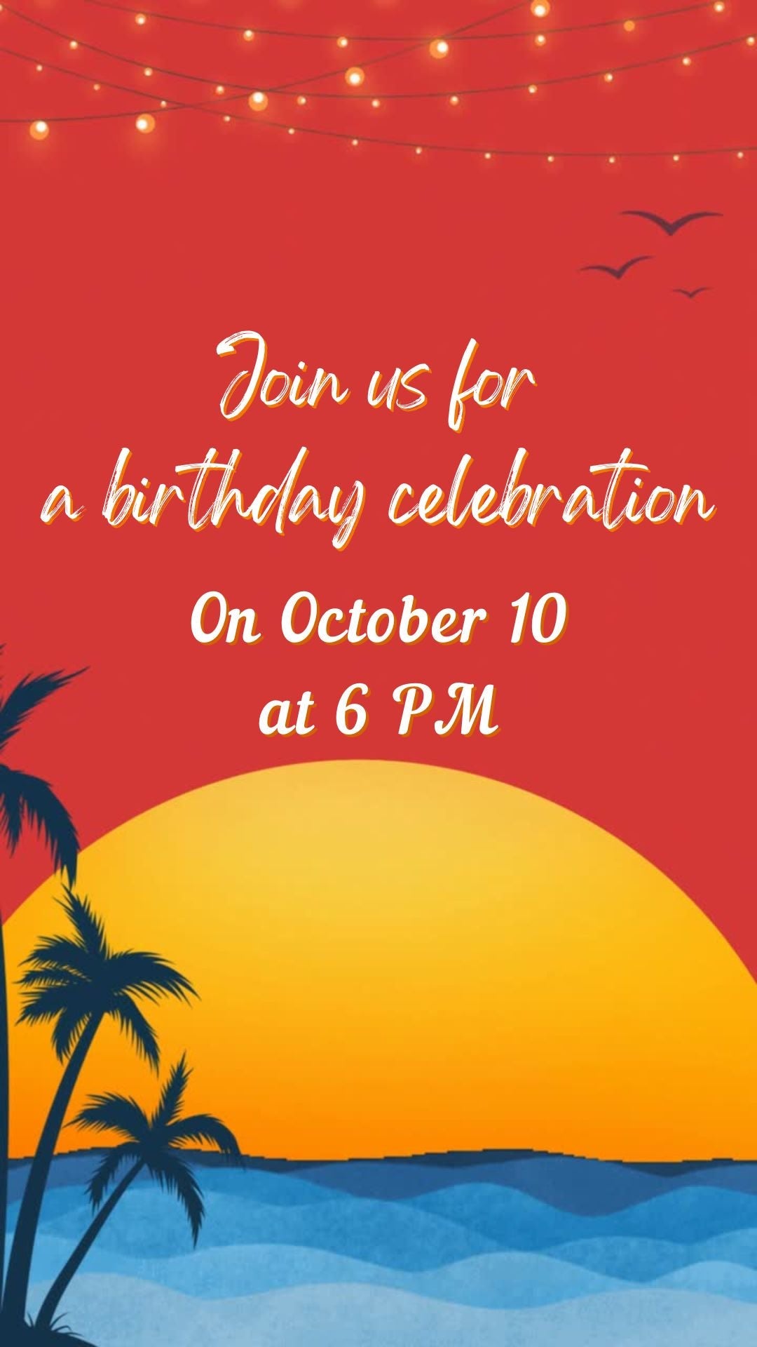 Summer Night Party Video Invitation – Tropical Evening Birthday Invite | Canva Template | Instant Download - urnotinvitedInvitationsurnotinvitedurnotinvitedINV-1143Video OnlySummer Night Party Video Invitation – Tropical Evening Birthday Invite | Canva Template | Instant Download