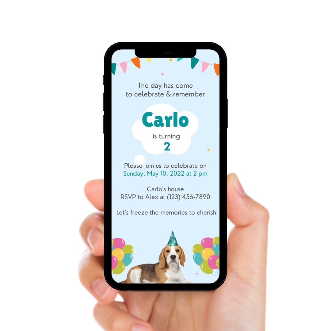 Pet Birthday Video Invitation - Pet Theme Birthday Invite