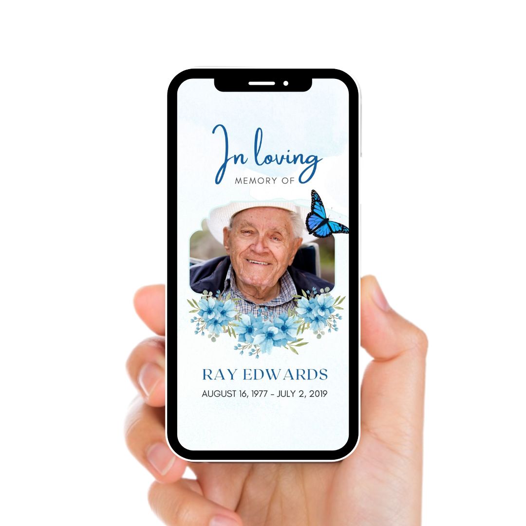 Butterfly Release Life Memorial Video Invitation - Butterfly Release Theme Memorial Invite